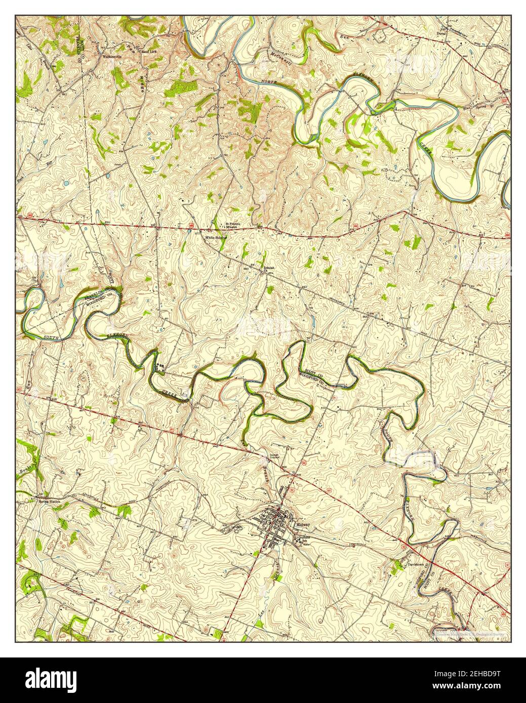 Midway, Kentucky, map 1954, 124000, United States of America by