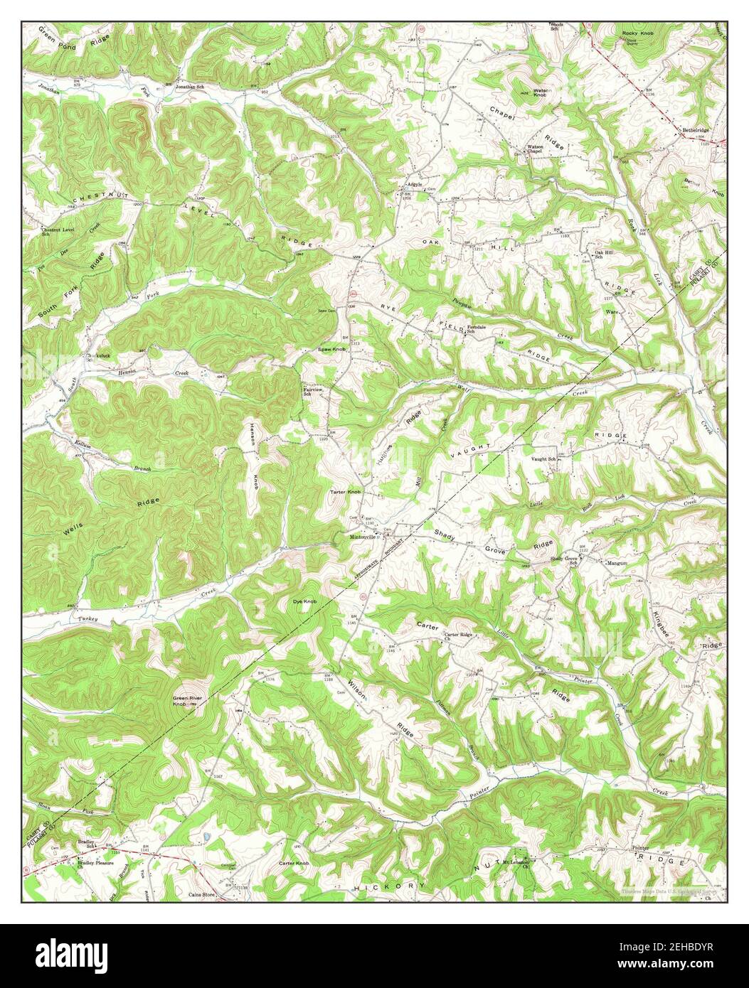 Mintonville, Kentucky, map 1953, 1:24000, United States of America by Timeless Maps, data U.S. Geological Survey Stock Photo