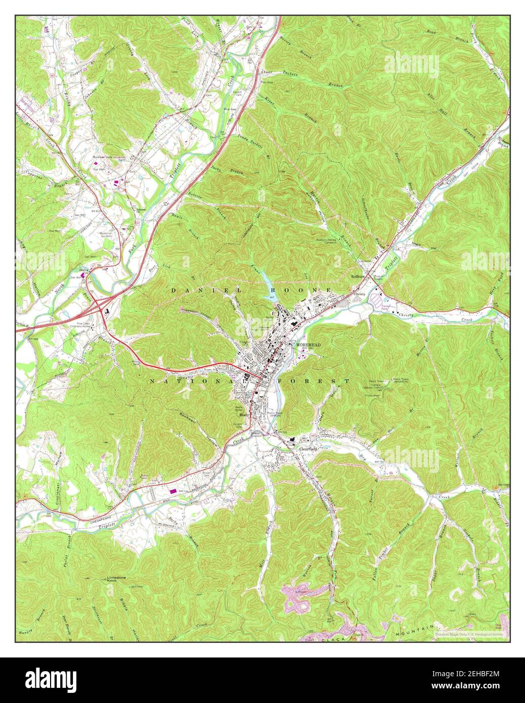 Morehead, Kentucky, map 1970, 124000, United States of America by