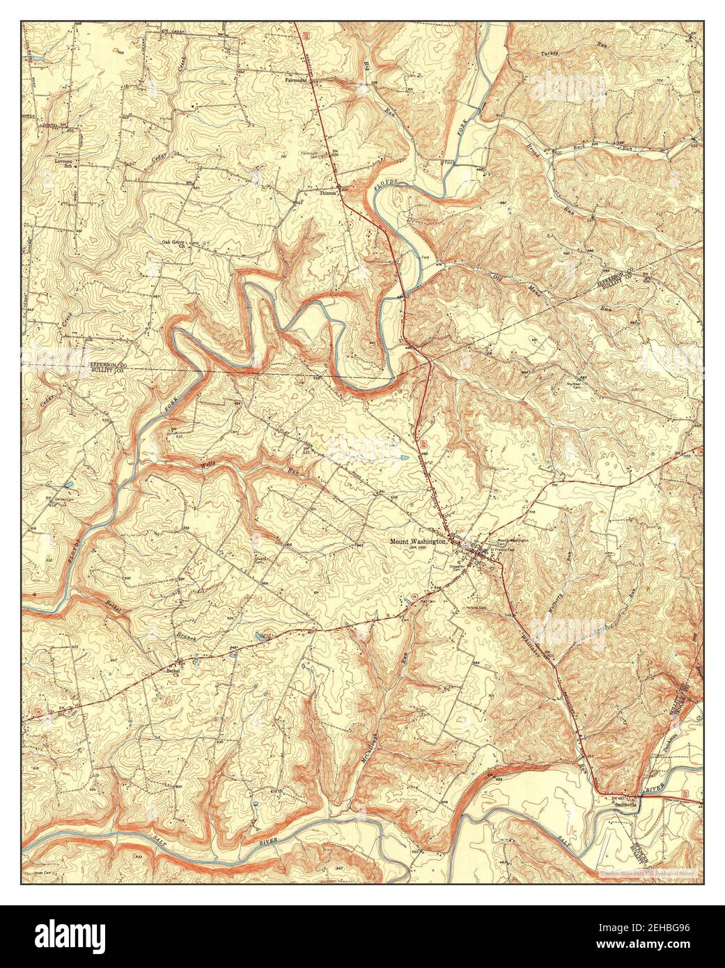 Mount Washington, Kentucky, map 1951, 124000, United States of America by Timeless Maps, data U
