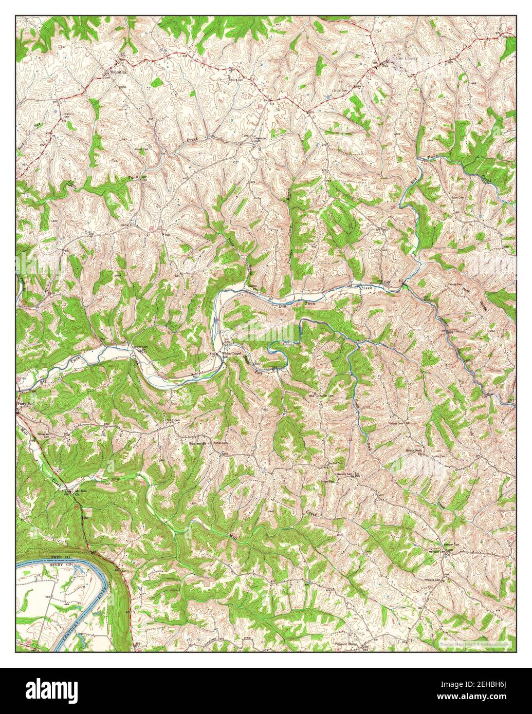 New Liberty, Kentucky, map 1950, 124000, United States of America by