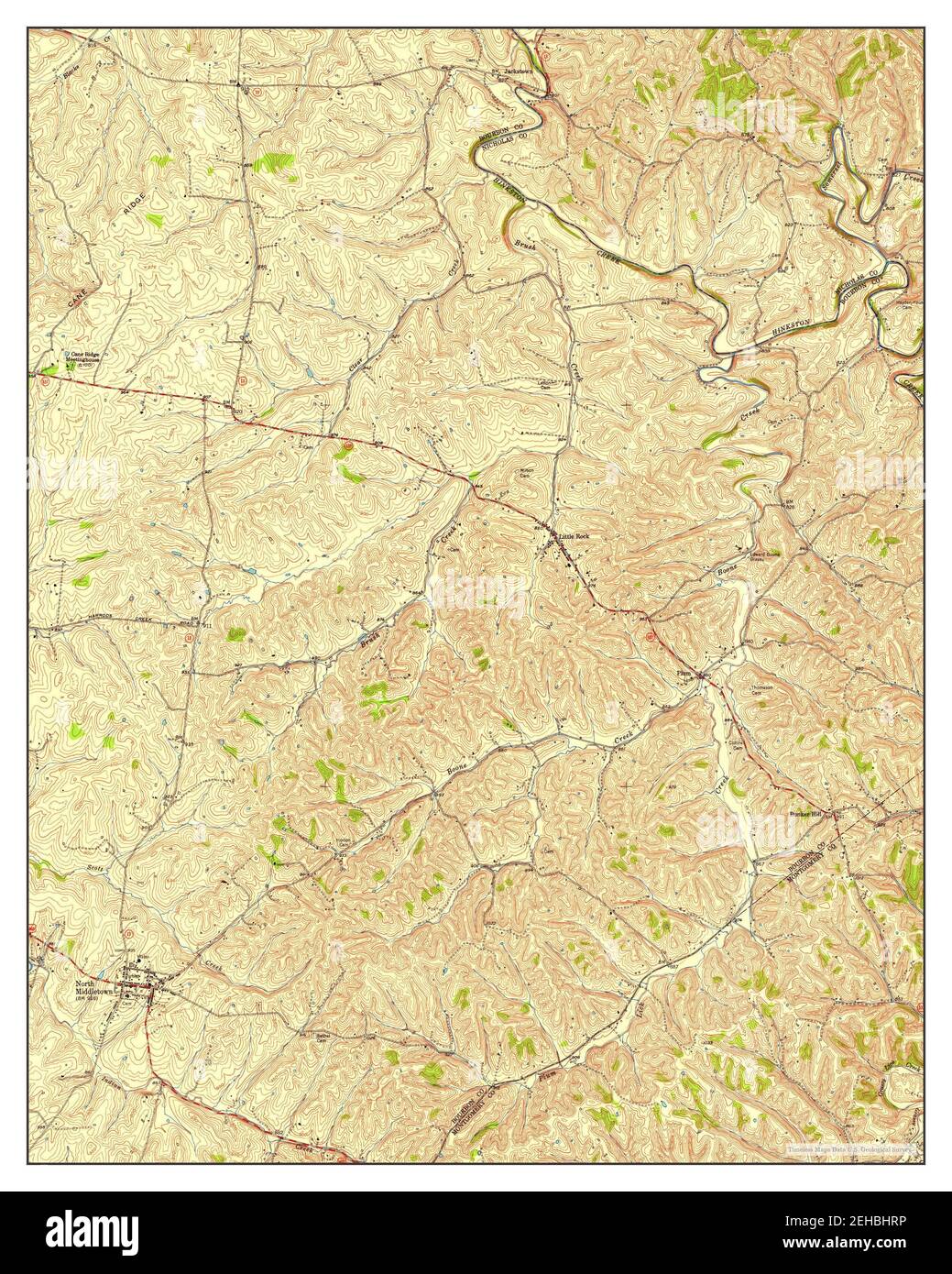 North Middletown, Kentucky, map 1952, 124000, United States of America