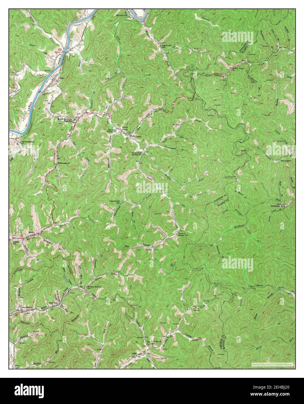 Offutt, Kentucky, map 1954, 124000, United States of America by