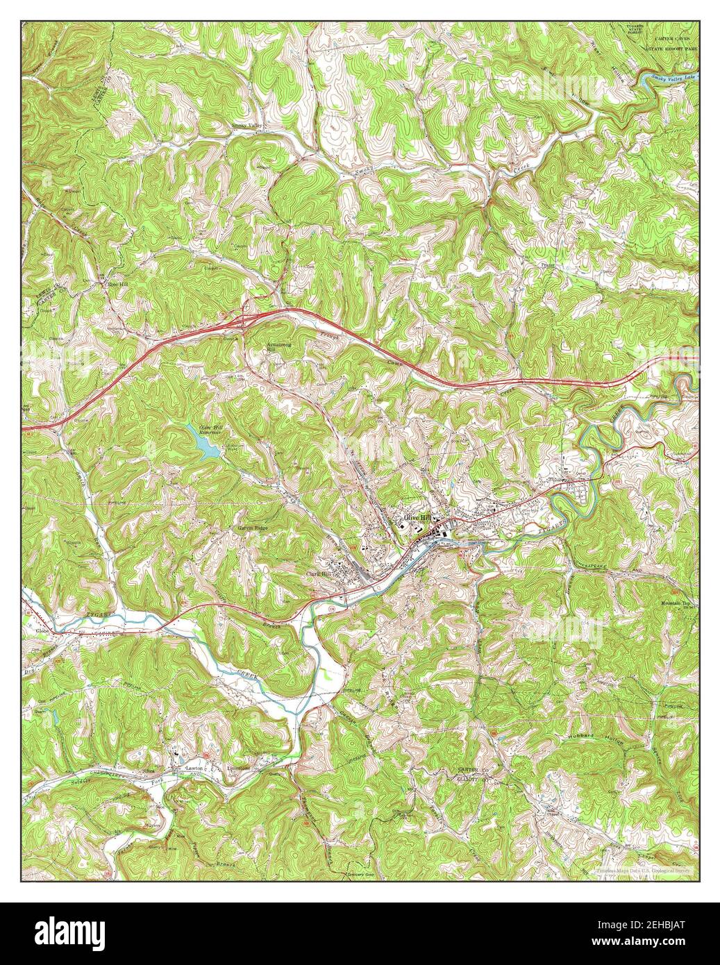 Olive Hill, Kentucky, map 1970, 124000, United States of America by