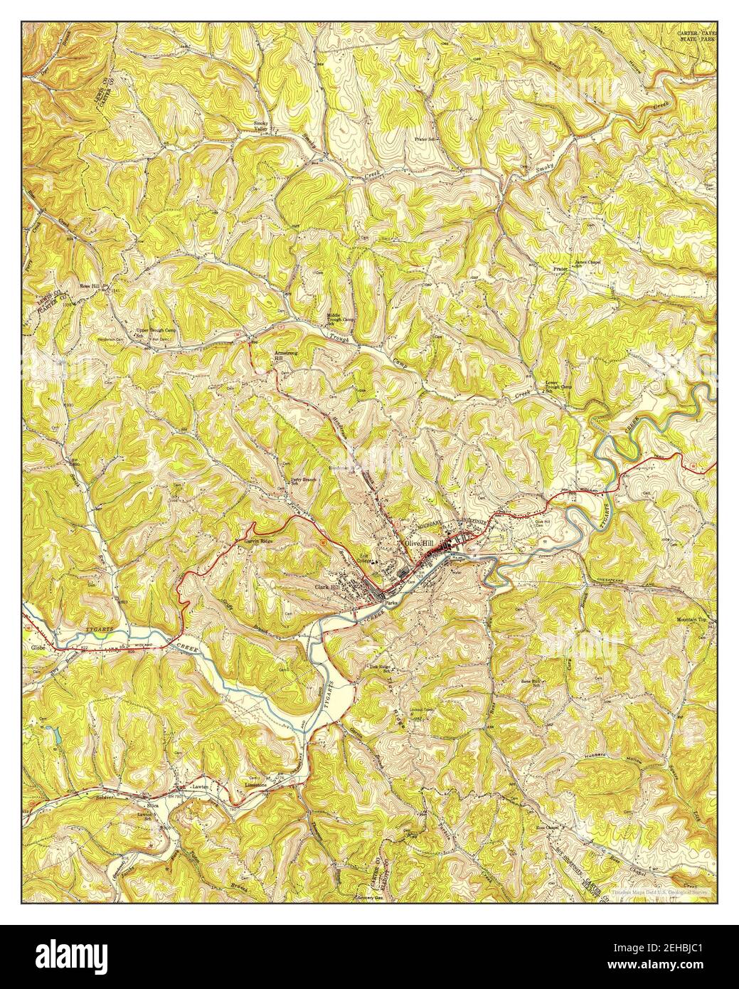 Olive Hill Ky Map Olive Hill, Kentucky, Map 1950, 1:24000, United States Of America By  Timeless Maps, Data U.s. Geological Survey Stock Photo - Alamy