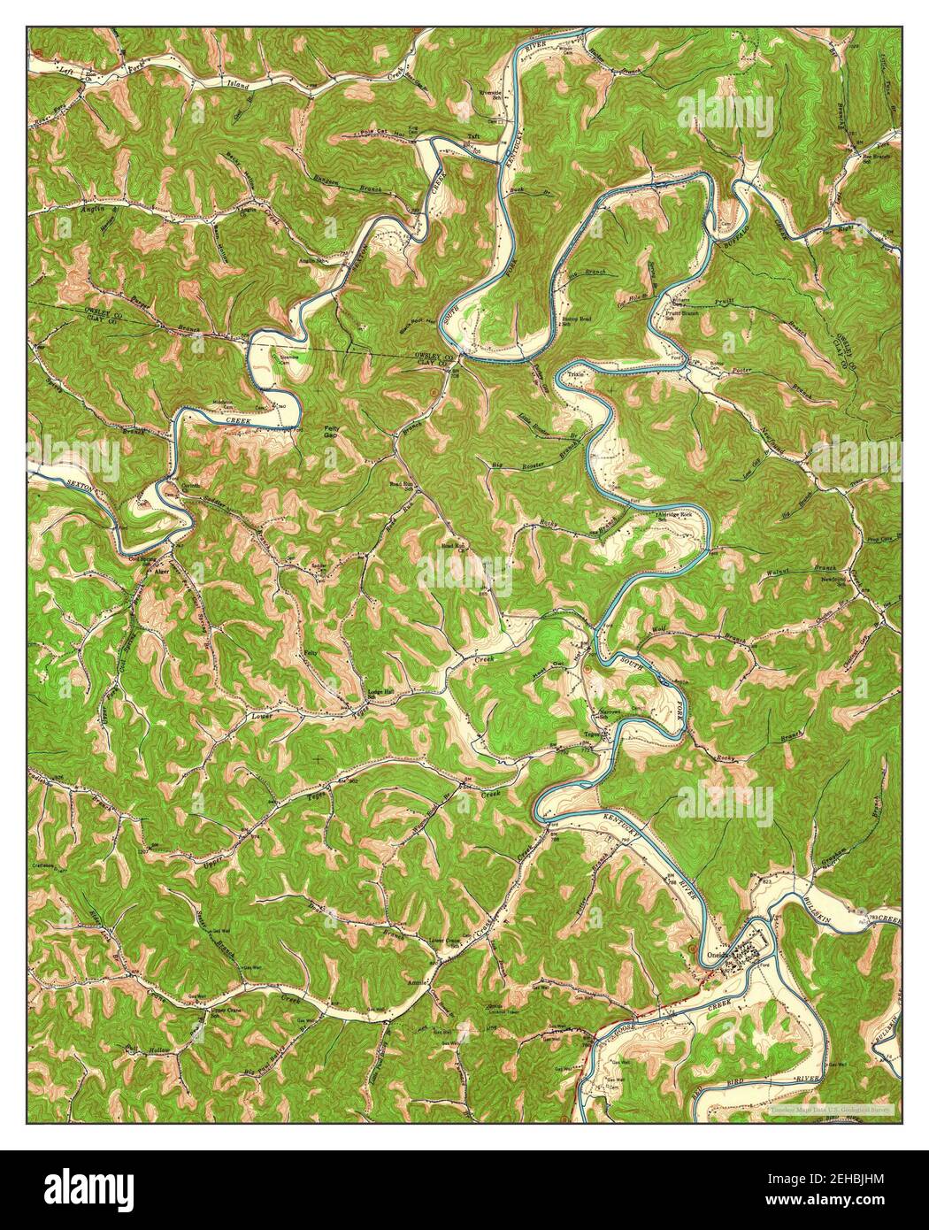 Oneida, Kentucky, map 1953, 124000, United States of America by