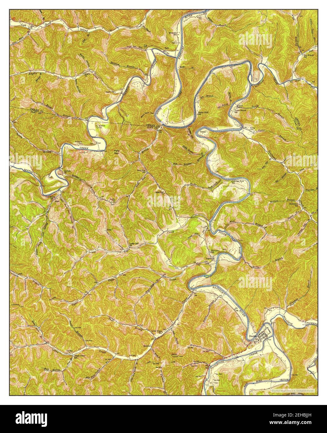 Oneida, Kentucky, map 1953, 124000, United States of America by