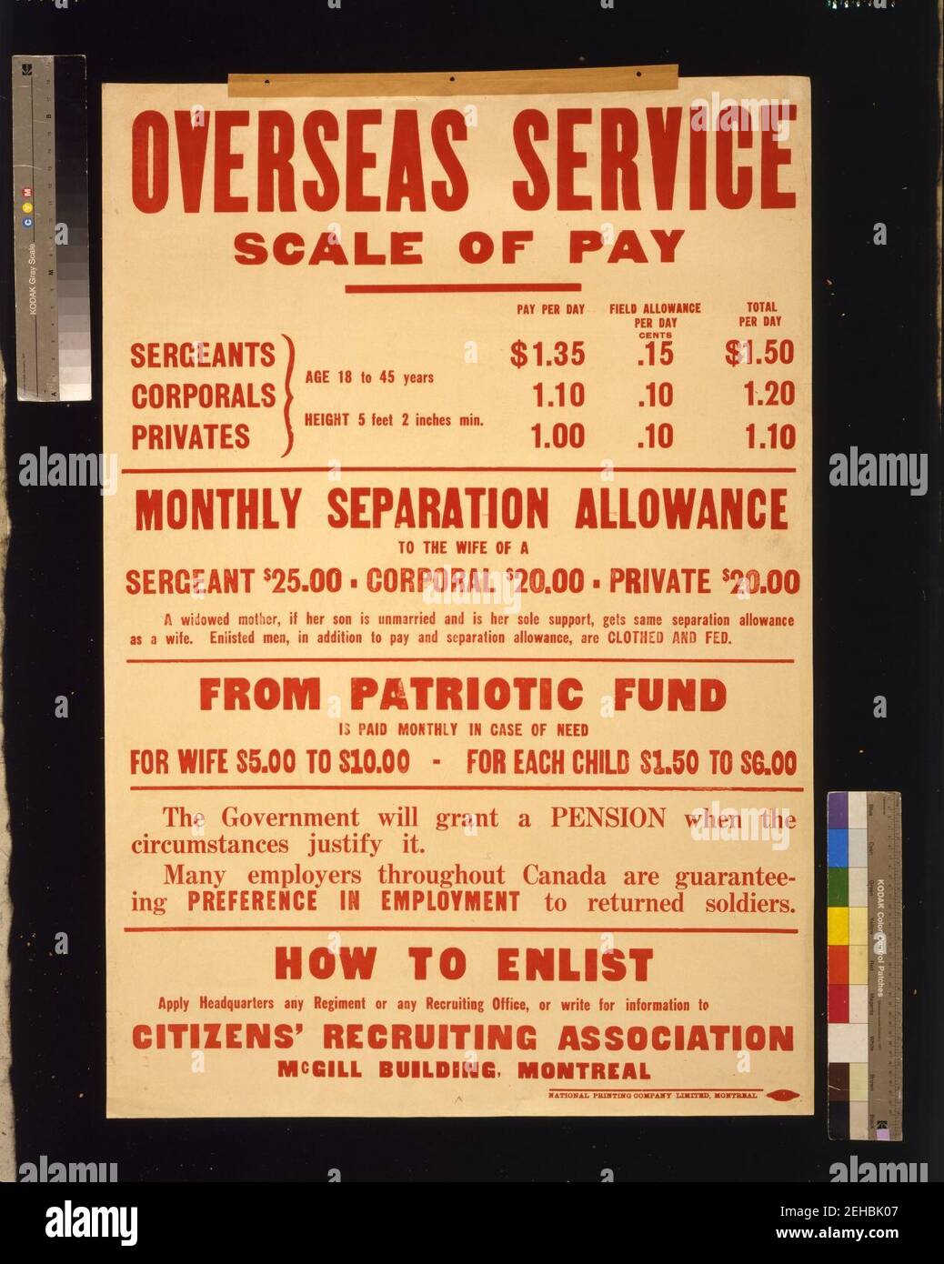 Overseas service scale of pay (and) How to enlist Stock Photo Alamy