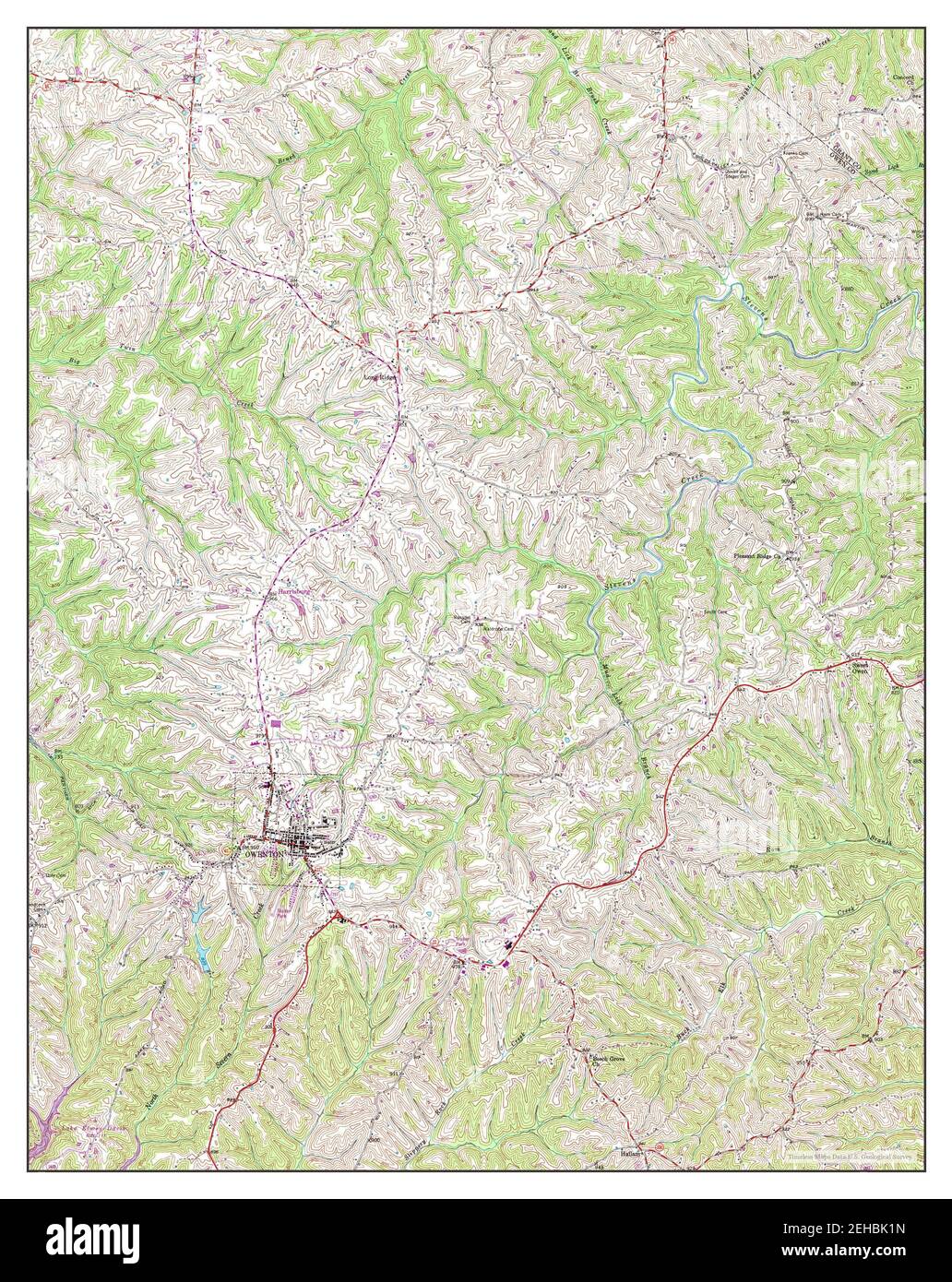 Owenton, Kentucky, map 1950, 124000, United States of America by