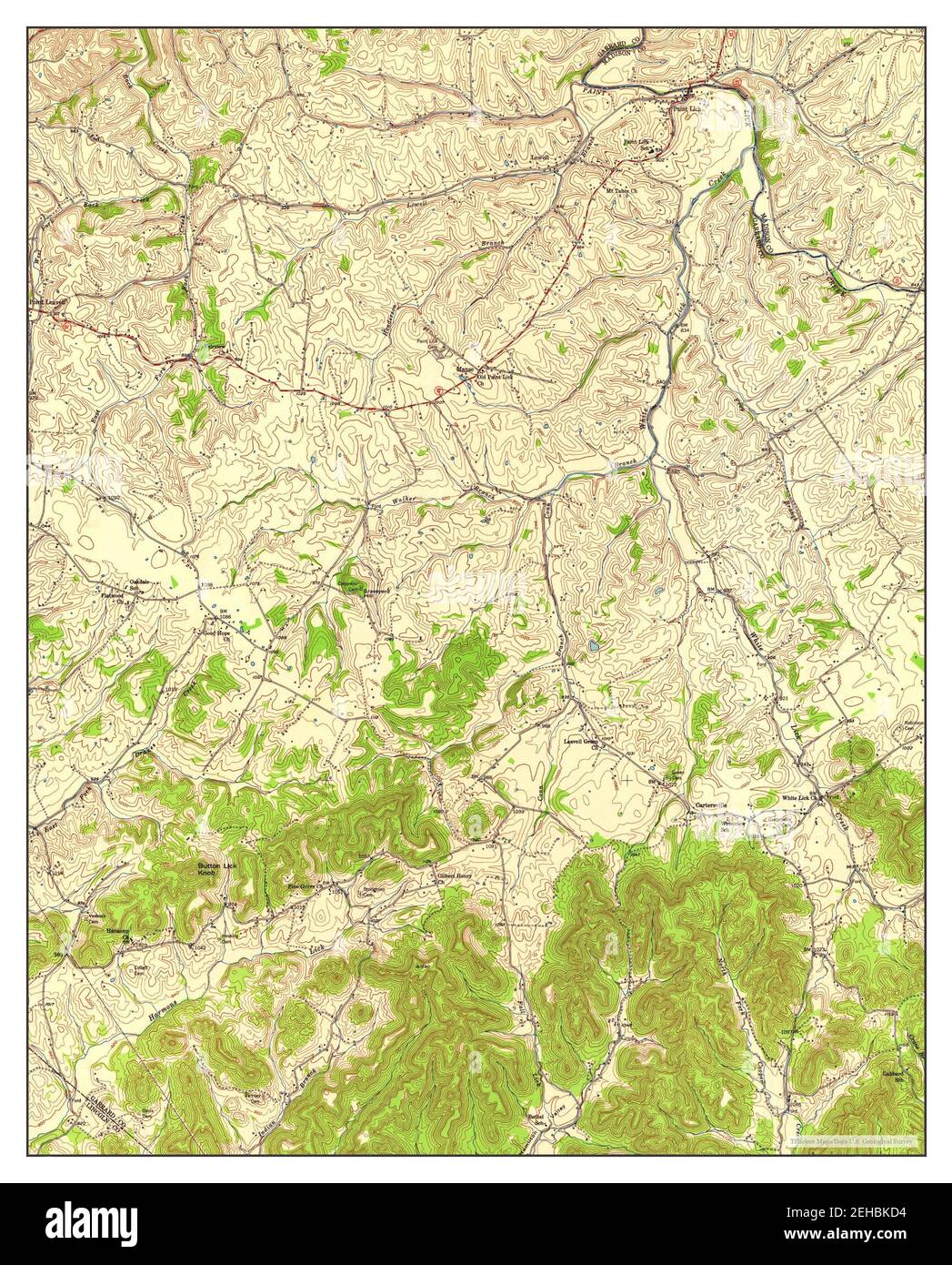 Paint Lick, Kentucky, map 1952, 124000, United States of America by