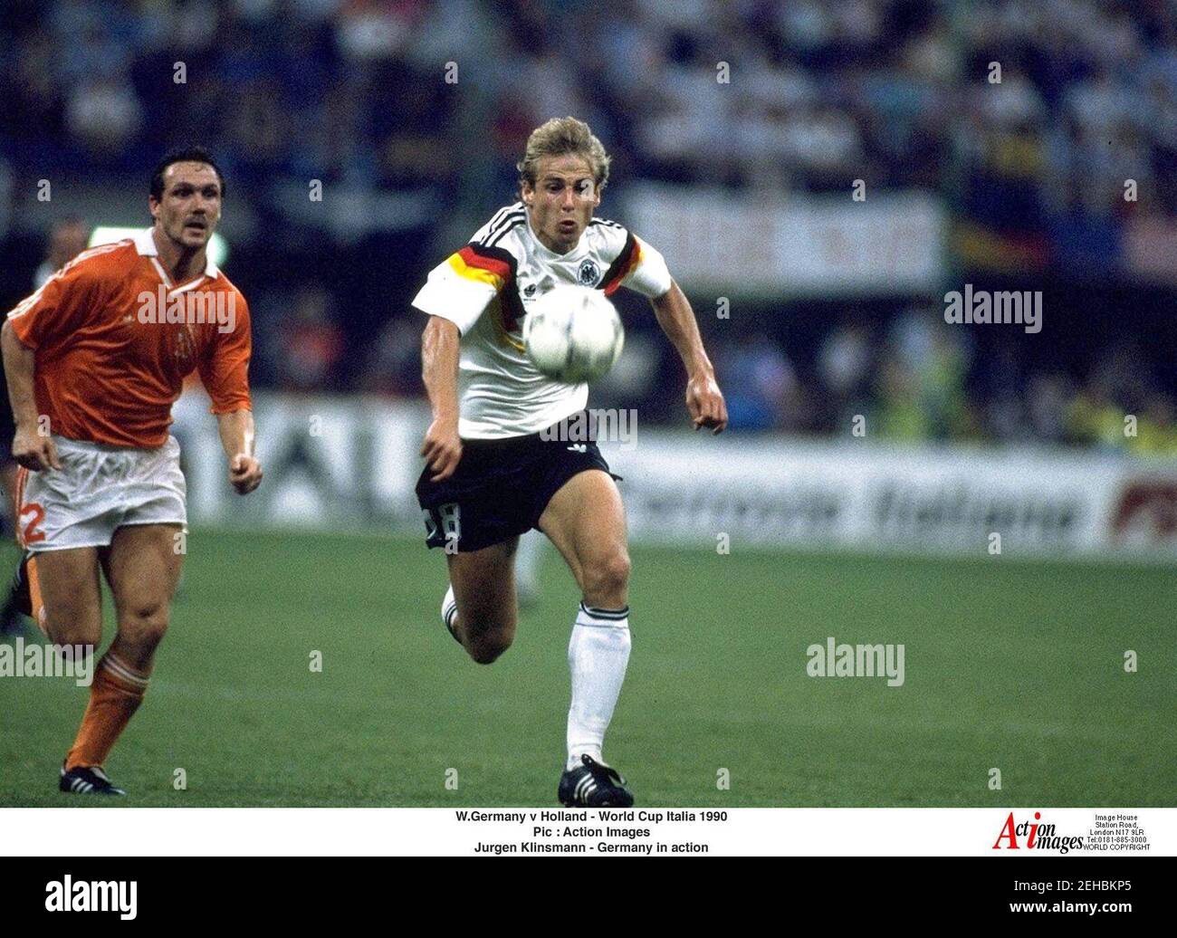 Football 1990 Fifa World Cup Second Round West Germany V Holland San Siro Milan 24 6 90 Jurgen Klinsmann Of West Germany R In Action Mandatory Credit Action Images Stock Photo Alamy