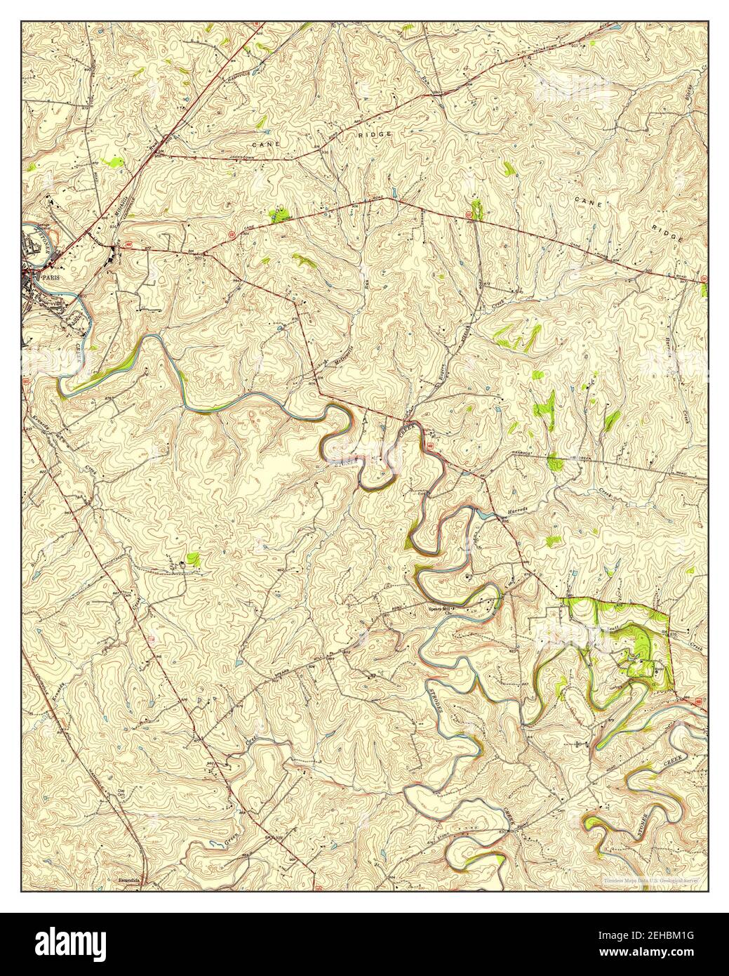 Paris East, Kentucky, map 1952, 124000, United States of America by