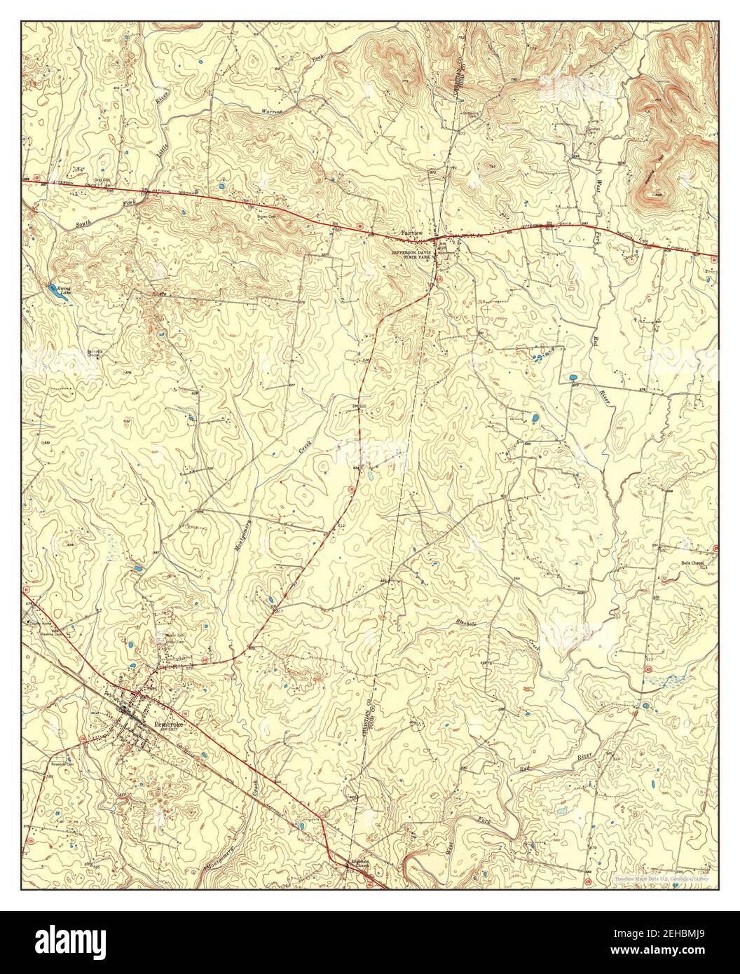 Pembroke, Kentucky, map 1951, 124000, United States of America by
