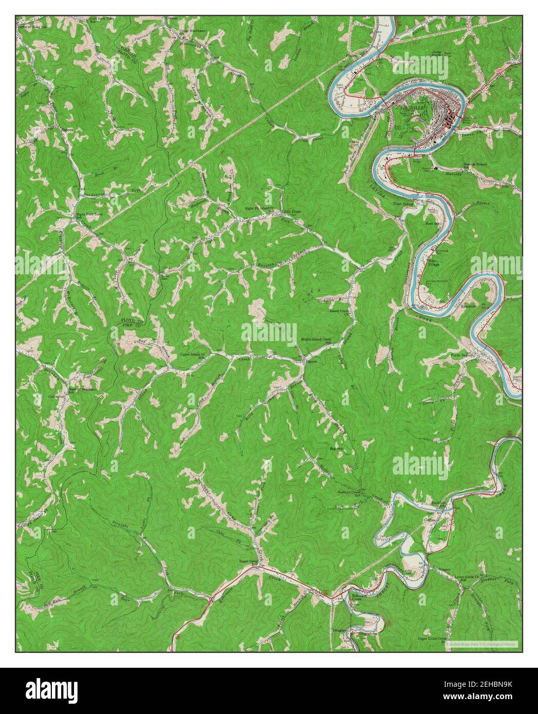 Pikeville, Kentucky, map 1954, 124000, United States of America by