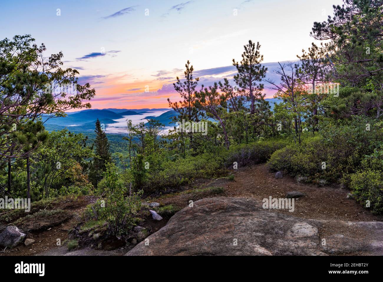 Dawn on Owls Head, Adirondack Park, High Peaks Region, Essex County, New York Stock Photo