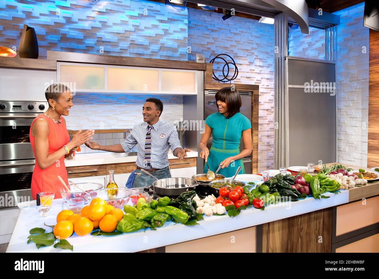 First Lady Michelle Obama, "Good Morning America" anchor Robin Roberts