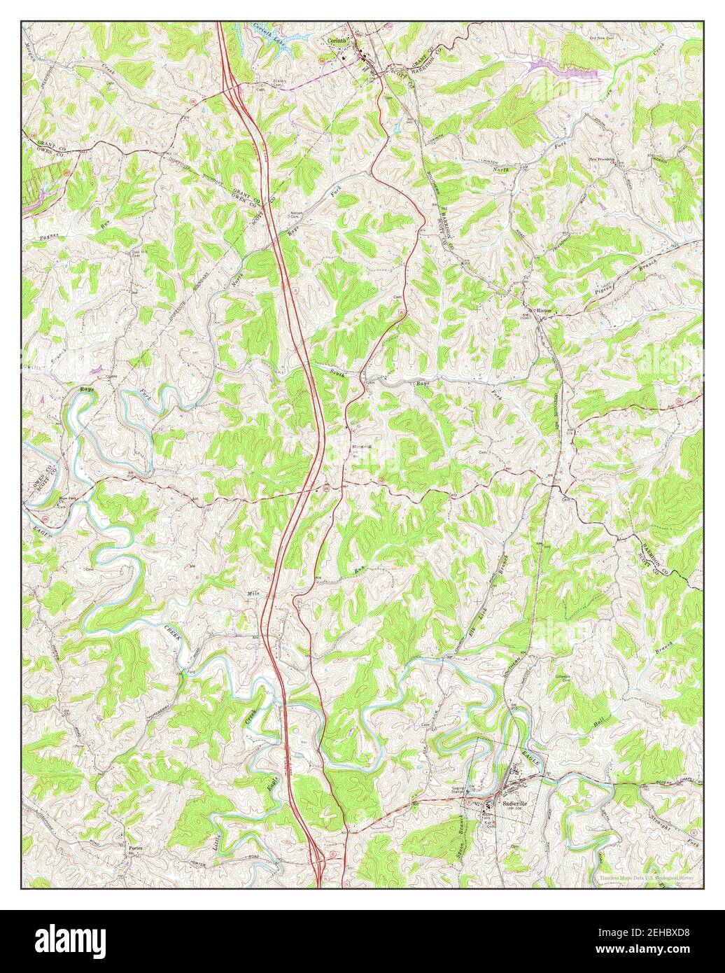 Sadieville, Kentucky, map 1965, 124000, United States of America by