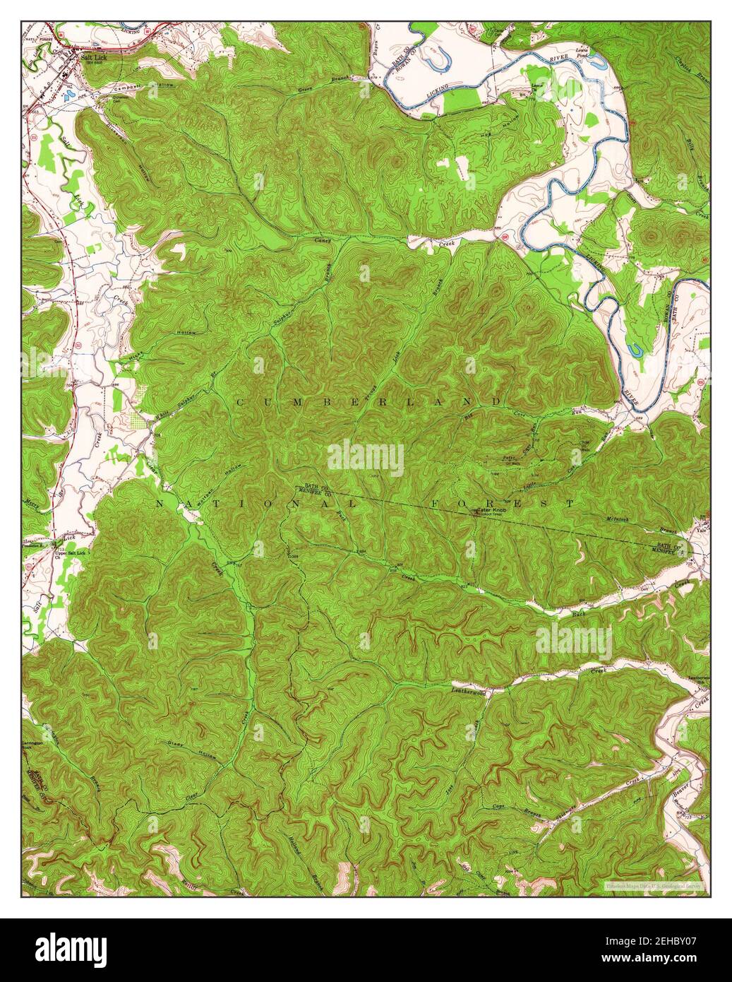 Salt Lick, Kentucky, map 1953, 124000, United States of America by