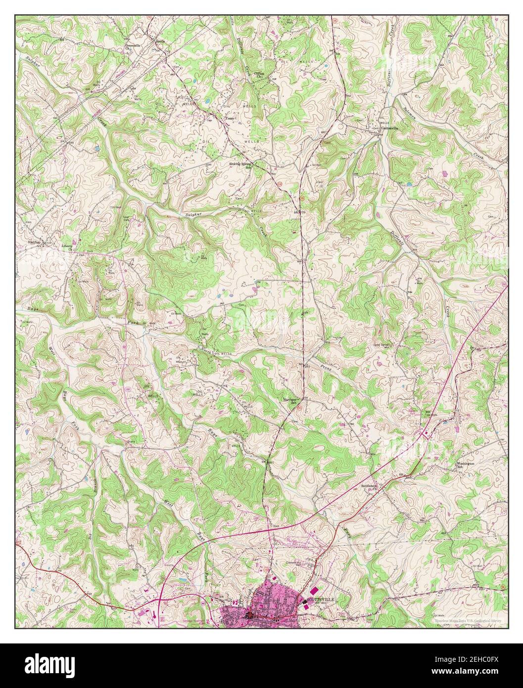 Scottsville, Kentucky, map 1954, 124000, United States of America by