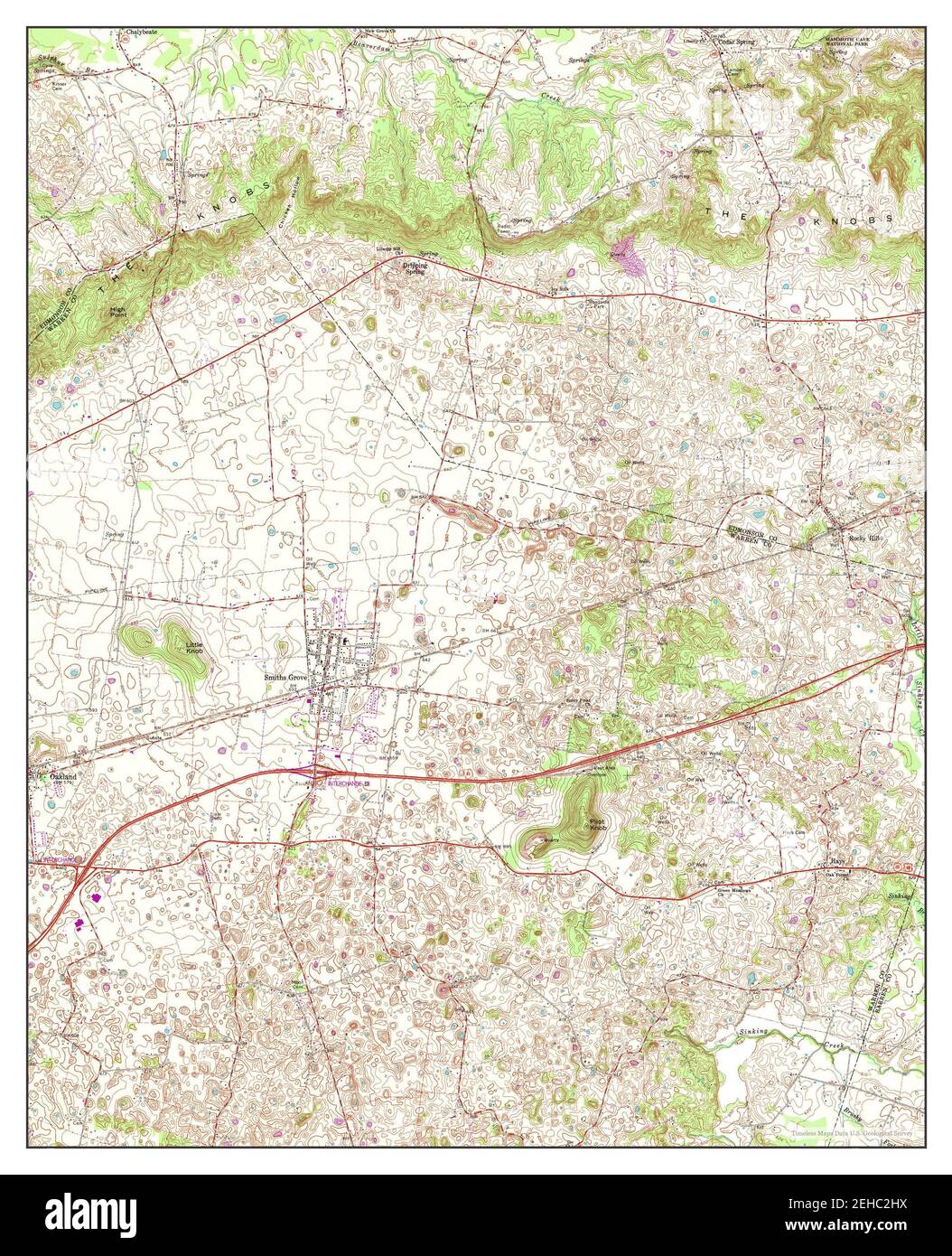 Smiths Grove, Kentucky, map 1966, 124000, United States of America by