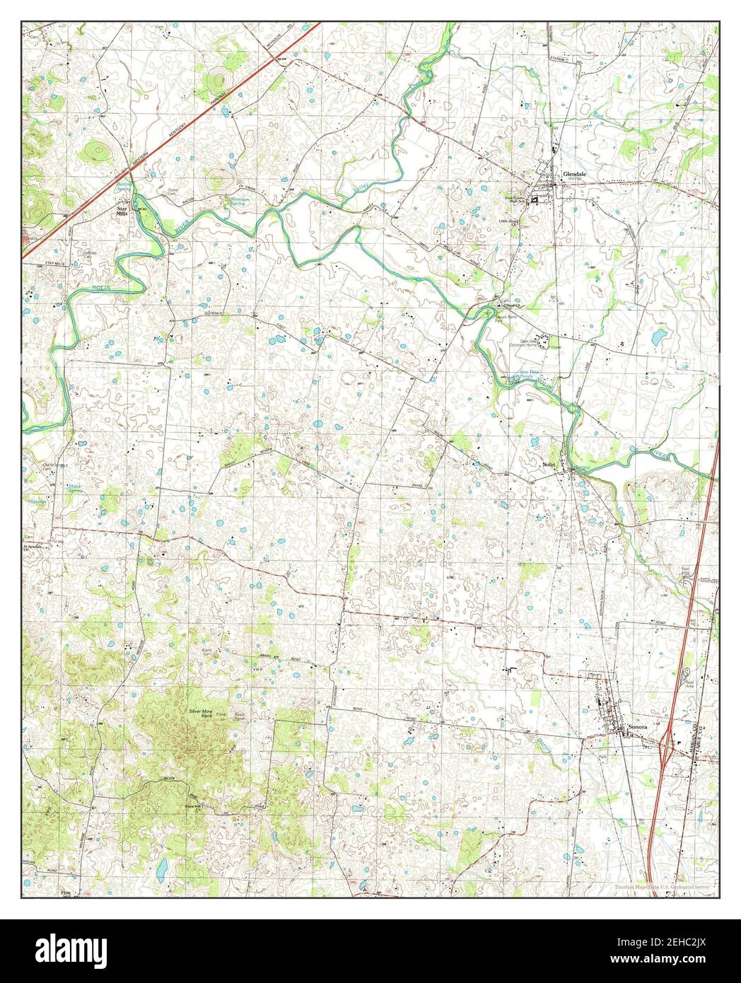 Sonora, Kentucky, map 1992, 124000, United States of America by