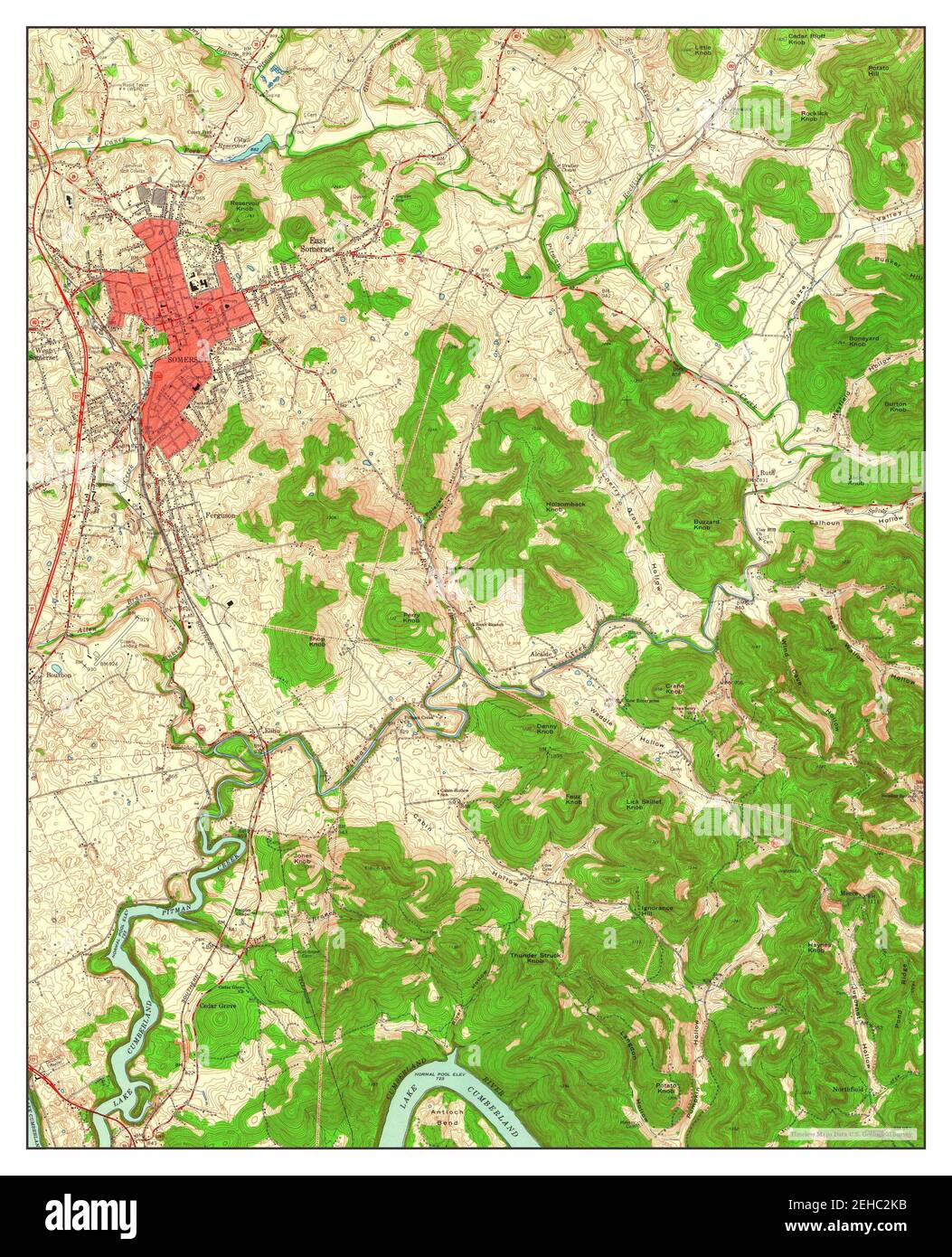 Somerset, Kentucky, map 1961, 1:24000, United States of America by Timeless Maps, data U.S 