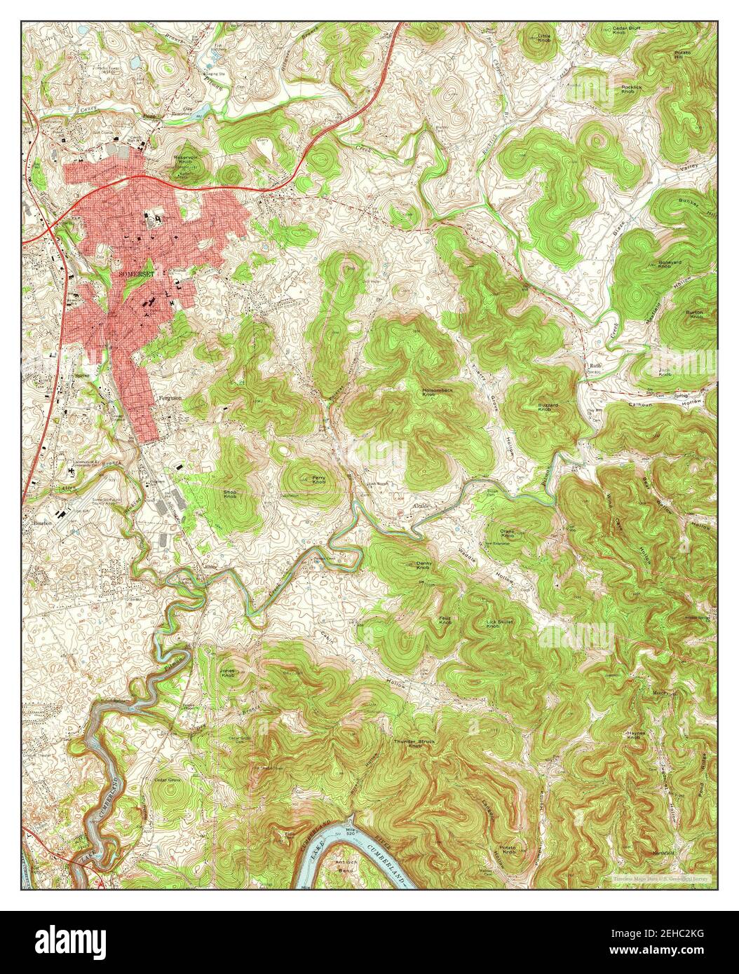 Somerset, Kentucky, map 1973, 124000, United States of America by
