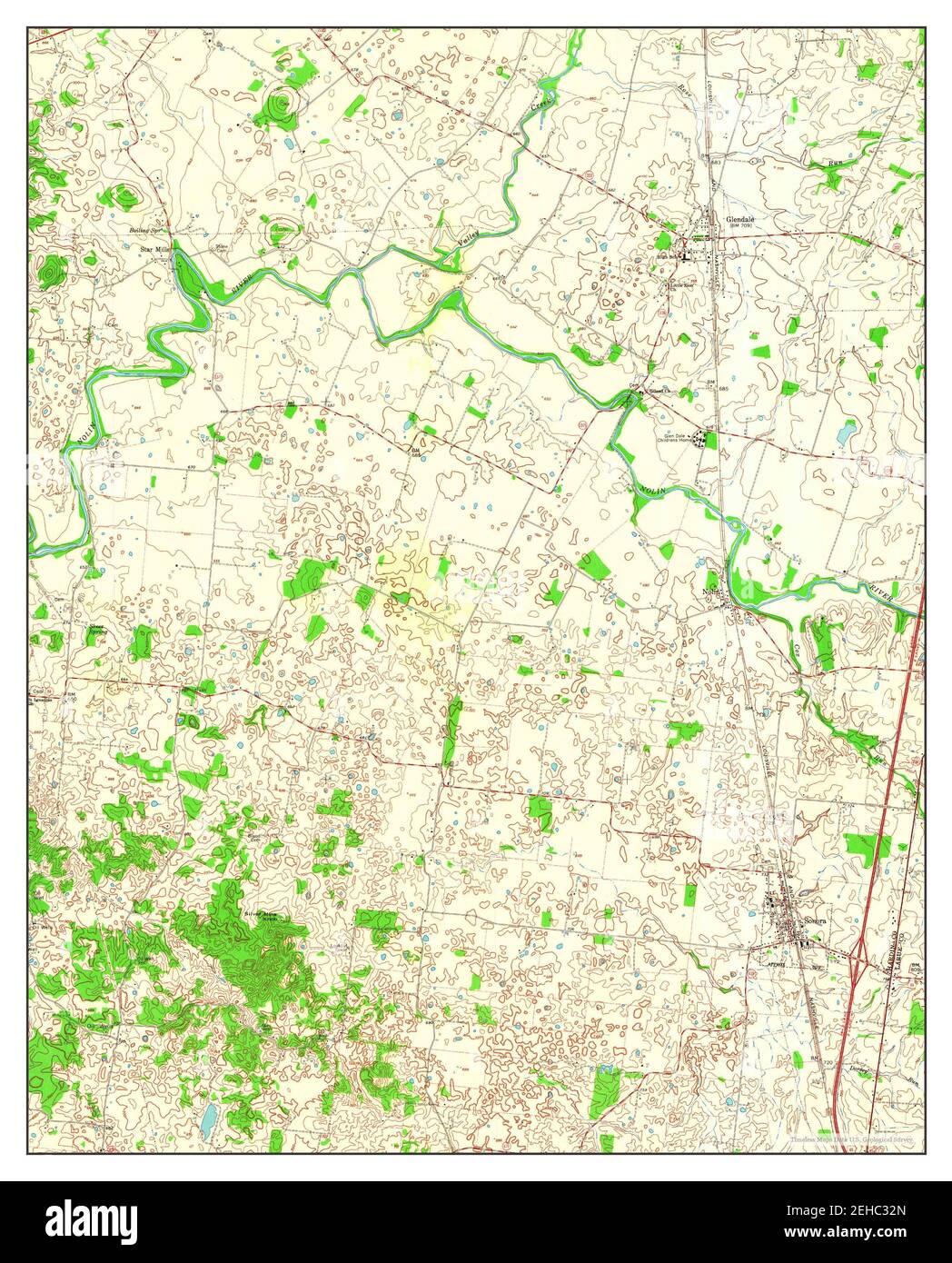 Sonora, Kentucky, map 1961, 124000, United States of America by
