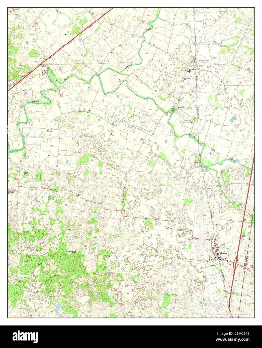 Sonora, Kentucky, map 1967, 124000, United States of America by