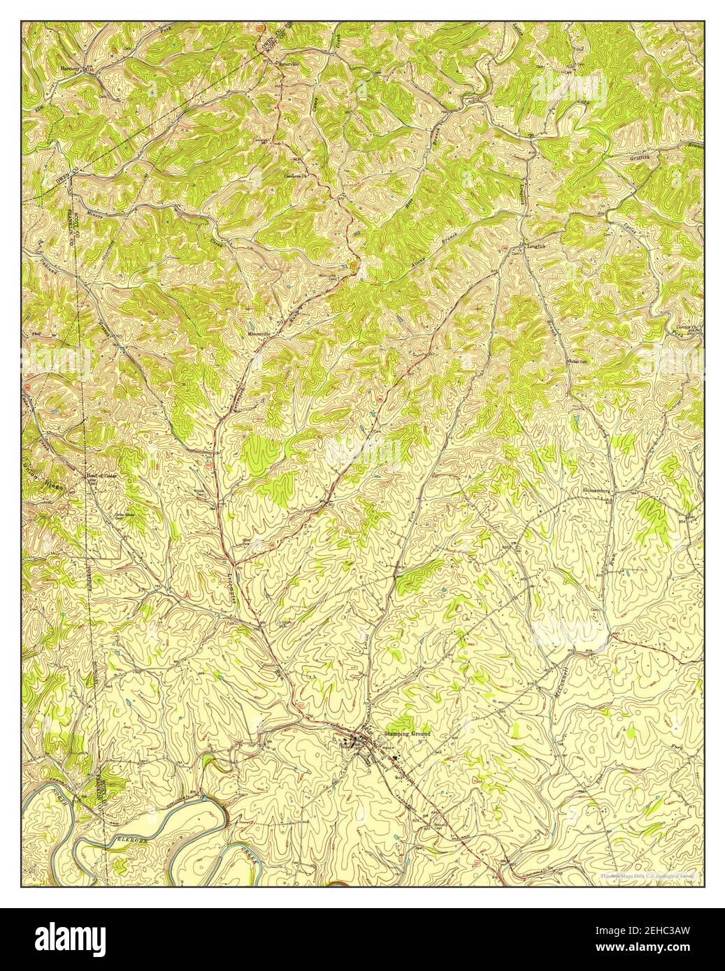 Stamping Ground, Kentucky, map 1953, 124000, United States of America