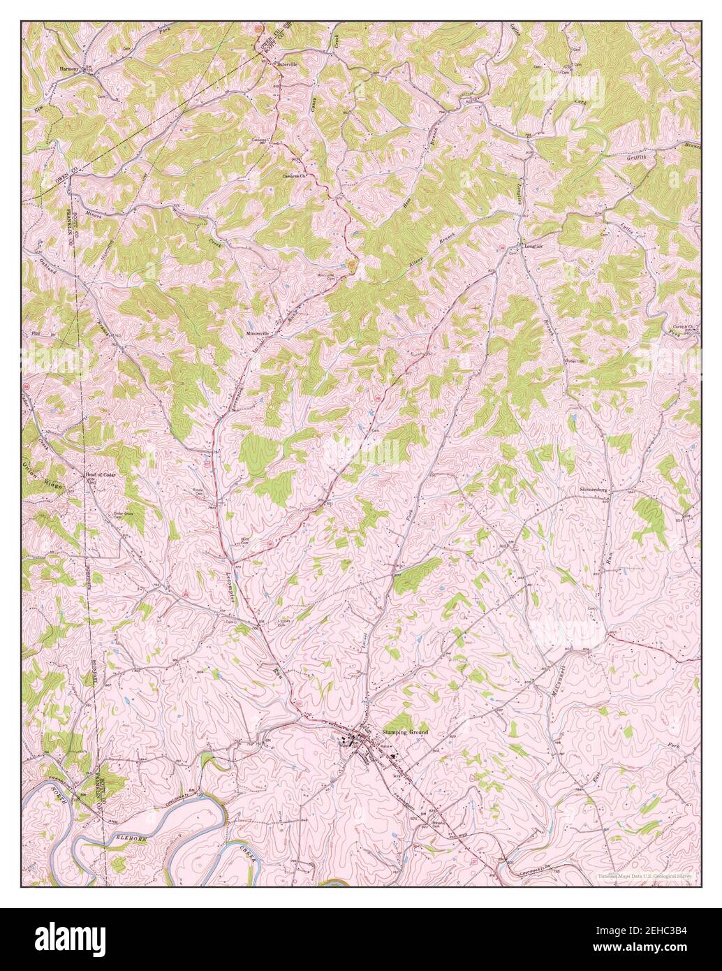 Stamping Ground, Kentucky, map 1953, 124000, United States of America