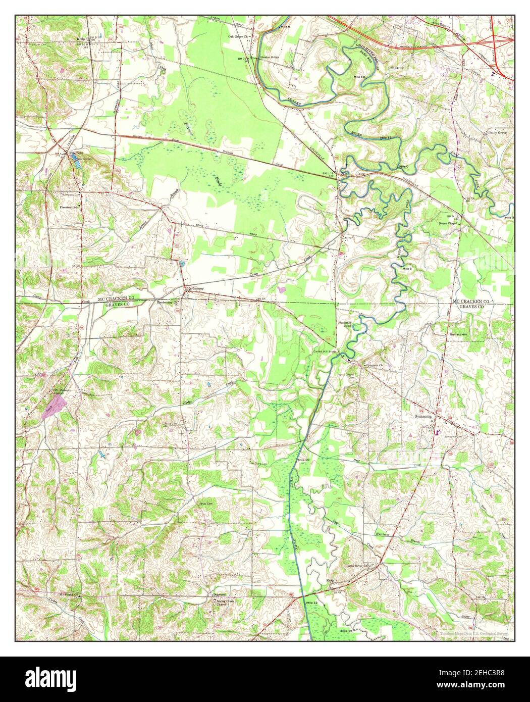 Symsonia, Kentucky, map 1951, 124000, United States of America by