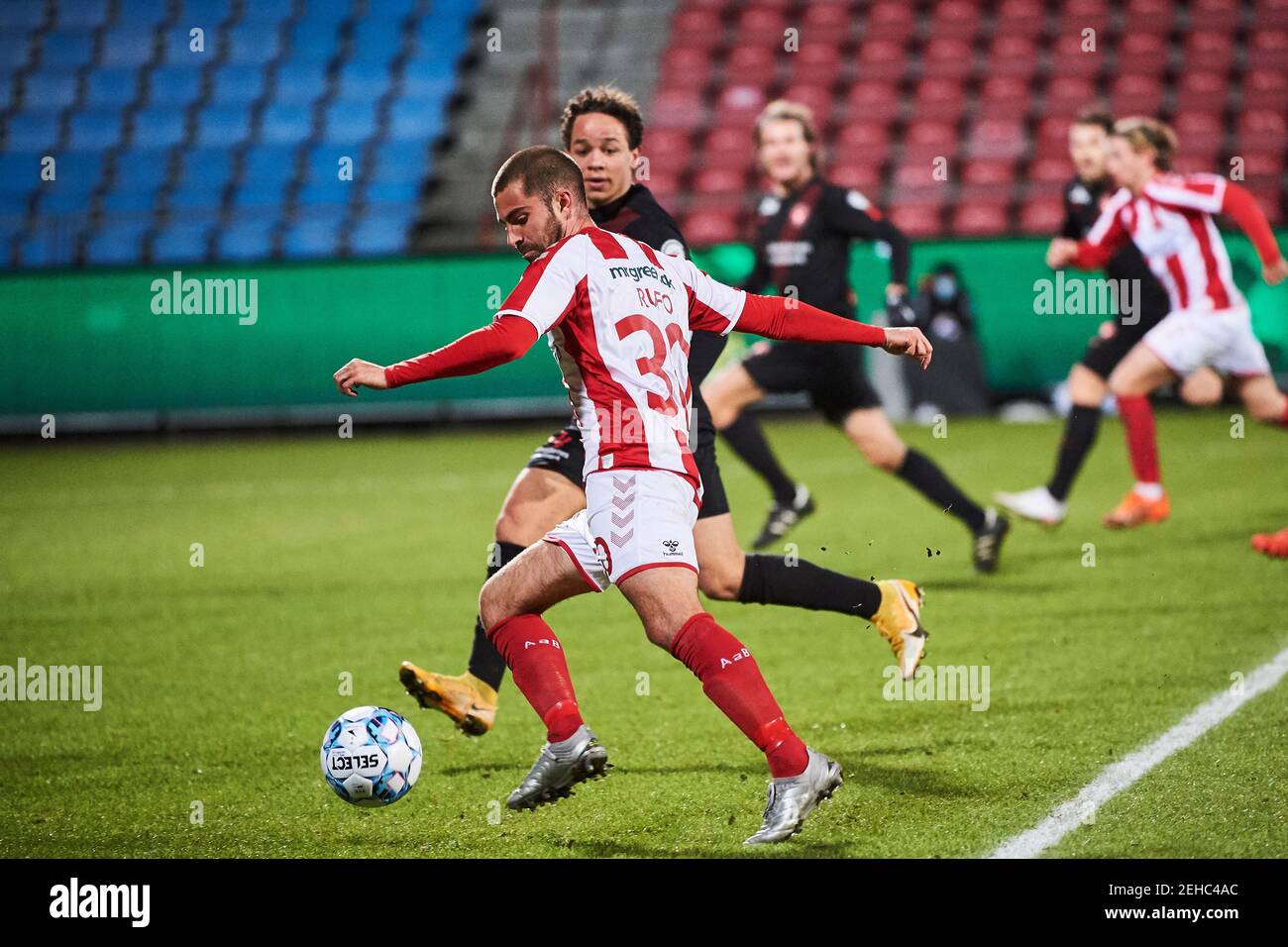 Aalborg, Denmark. 19th Feb, 2021. Rufo (30) of AAB seen during the 3F  Superliga match between Aalborg Boldklub and FC Midtjylland at Aalborg  Portland Park in Aalborg. (Photo Credit: Gonzales Photo/Alamy Live