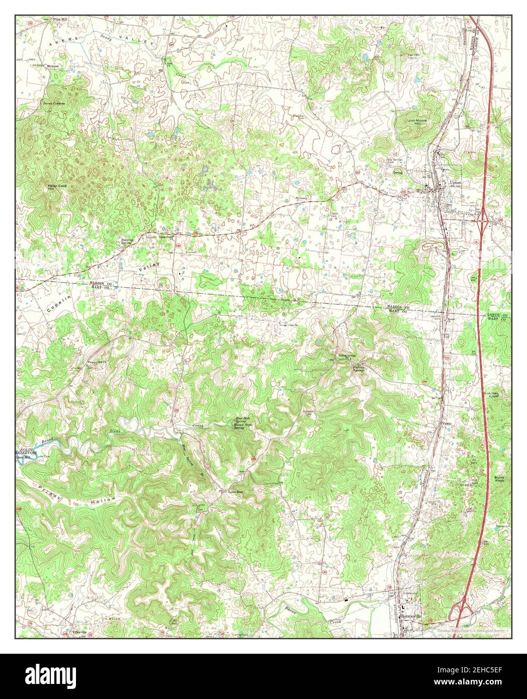 Upton, Kentucky, map 1967, 124000, United States of America by Timeless Maps, data U.S