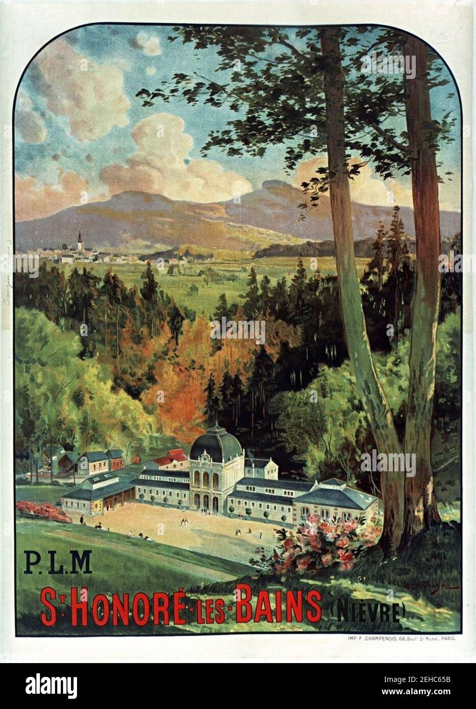 P L M St Honoré-les-Bains - Tauzin Louis (1910). Stock Photo