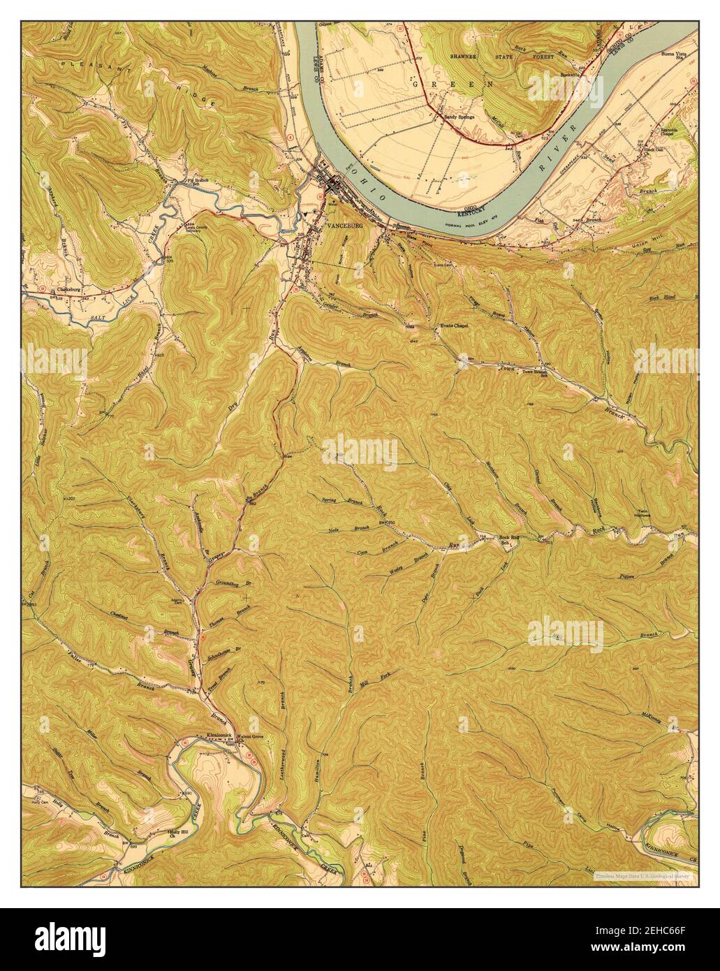 Vanceburg, Kentucky, map 1951, 124000, United States of America by