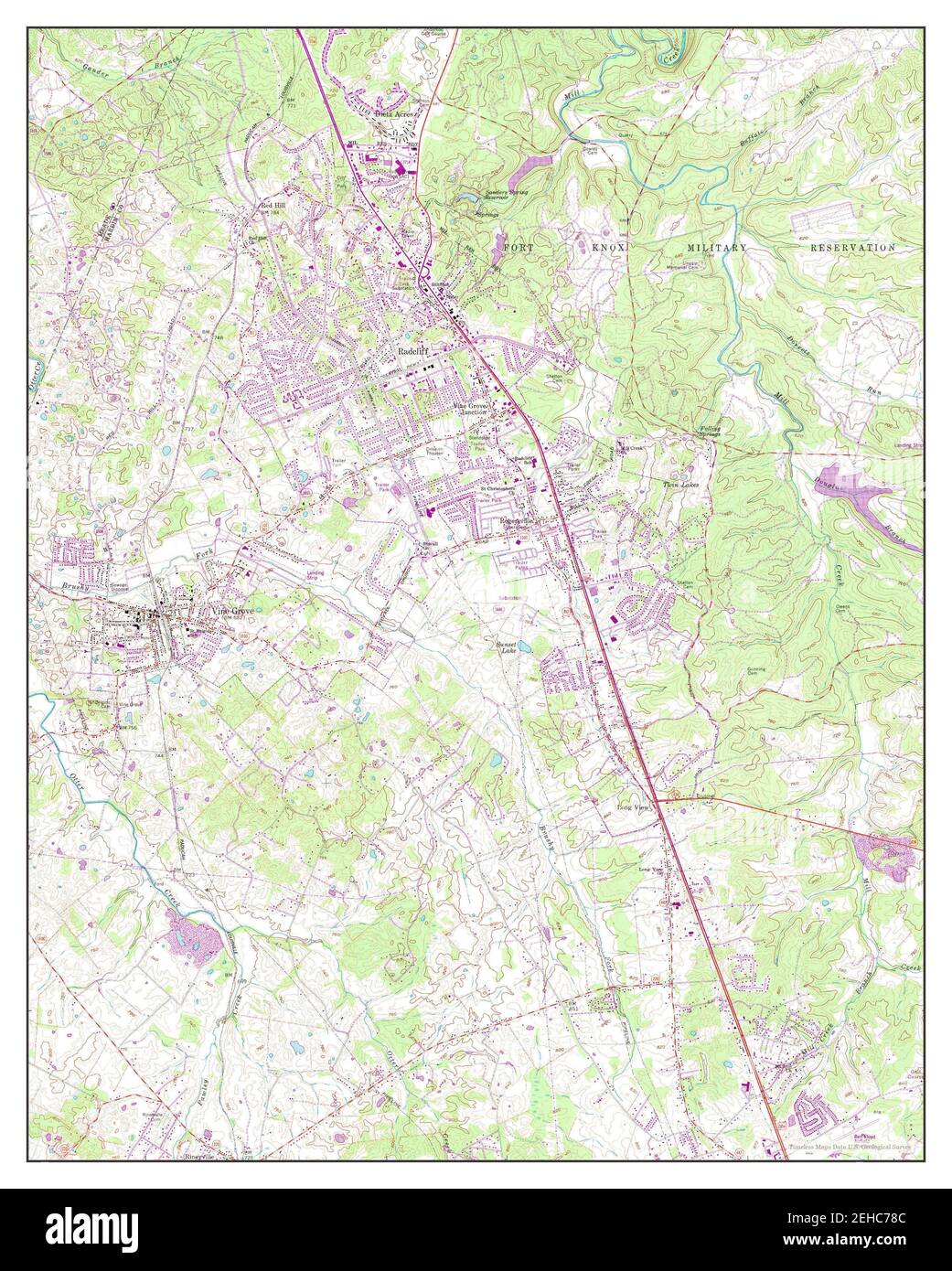 Vine Grove, Kentucky, map 1960, 124000, United States of America by