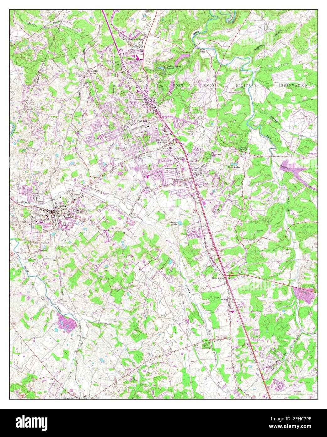 Vine Grove, Kentucky, map 1960, 124000, United States of America by