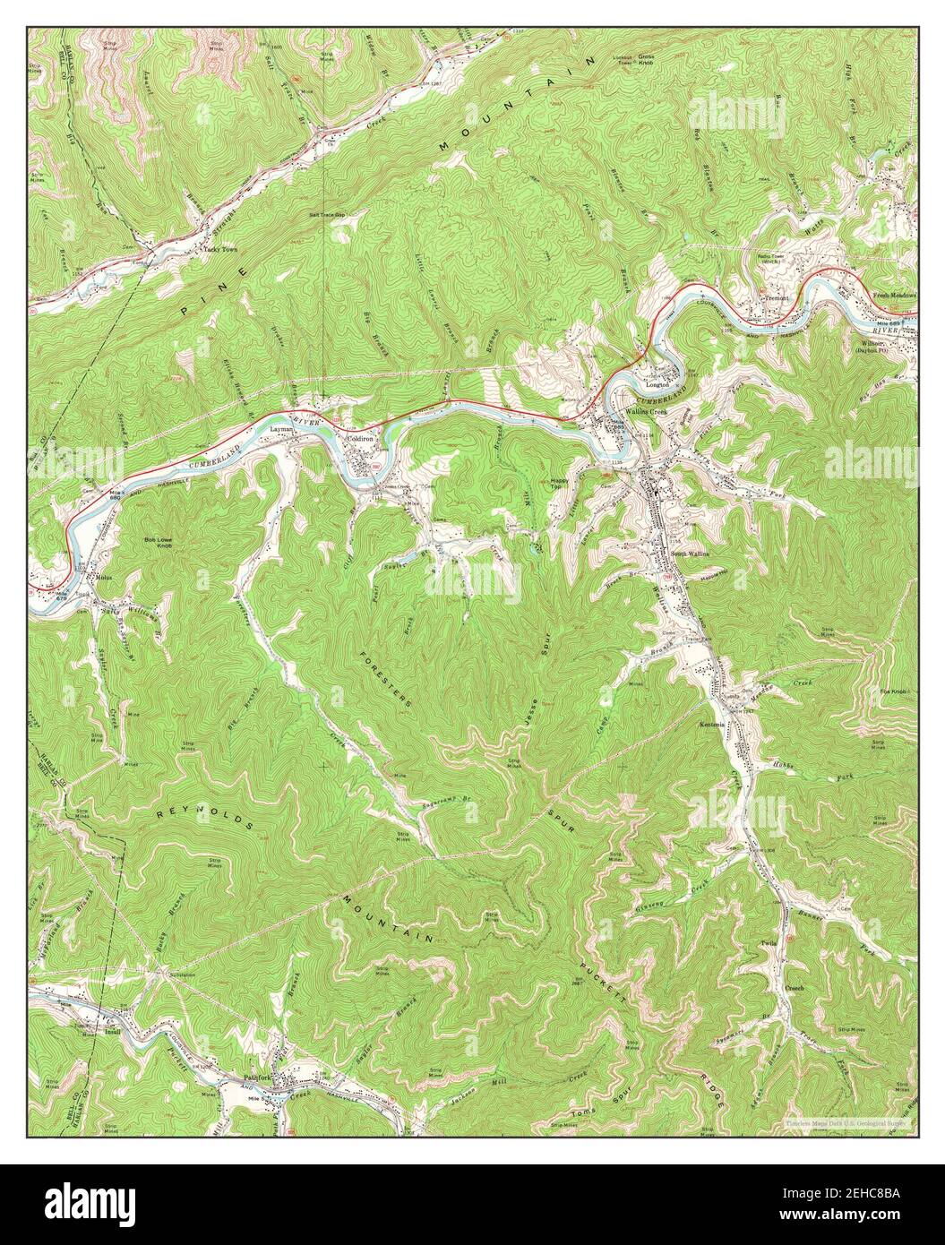 Wallins Creek, Kentucky, map 1974, 124000, United States of America by