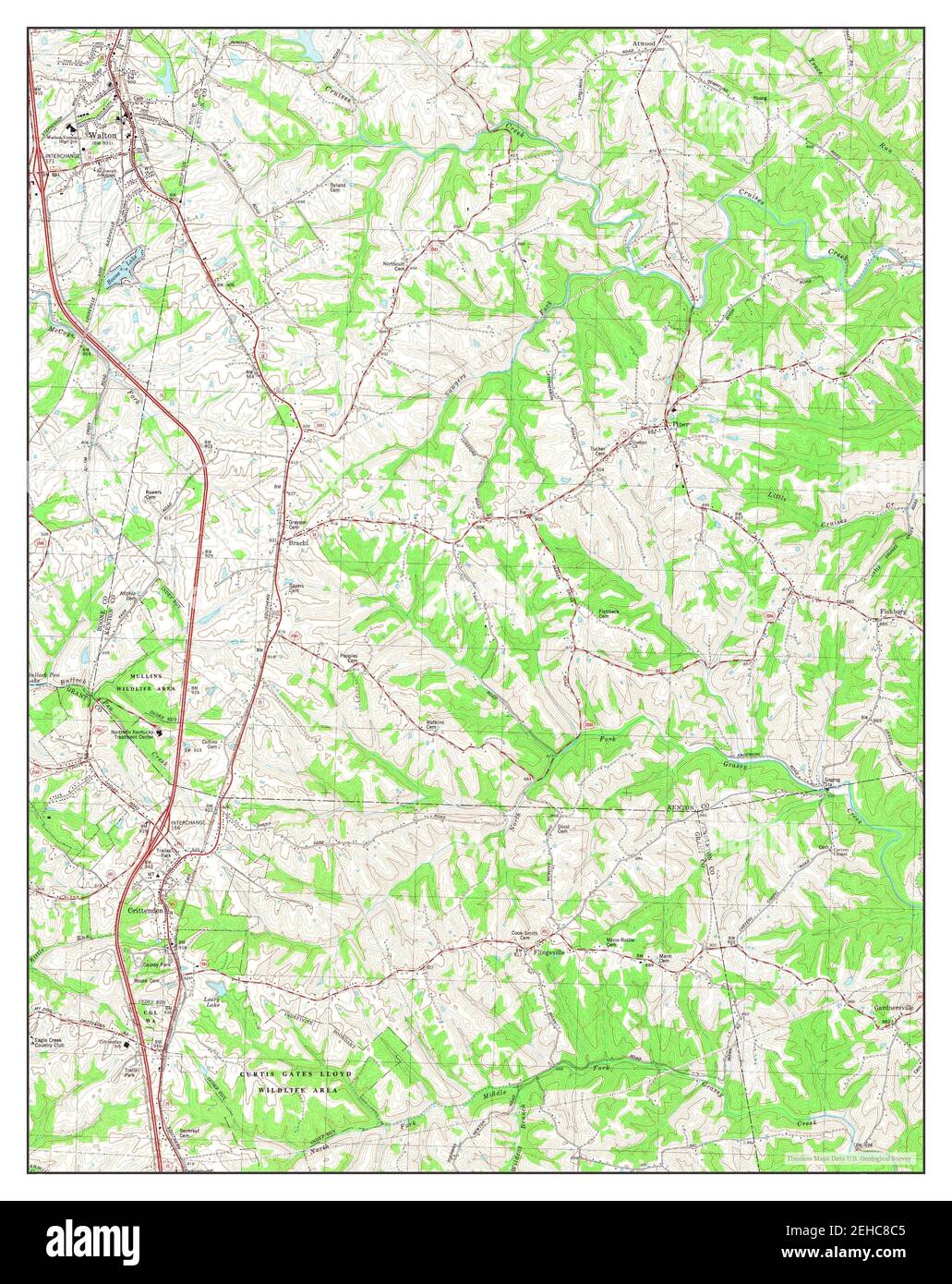 Walton, Kentucky, map 1981, 124000, United States of America by