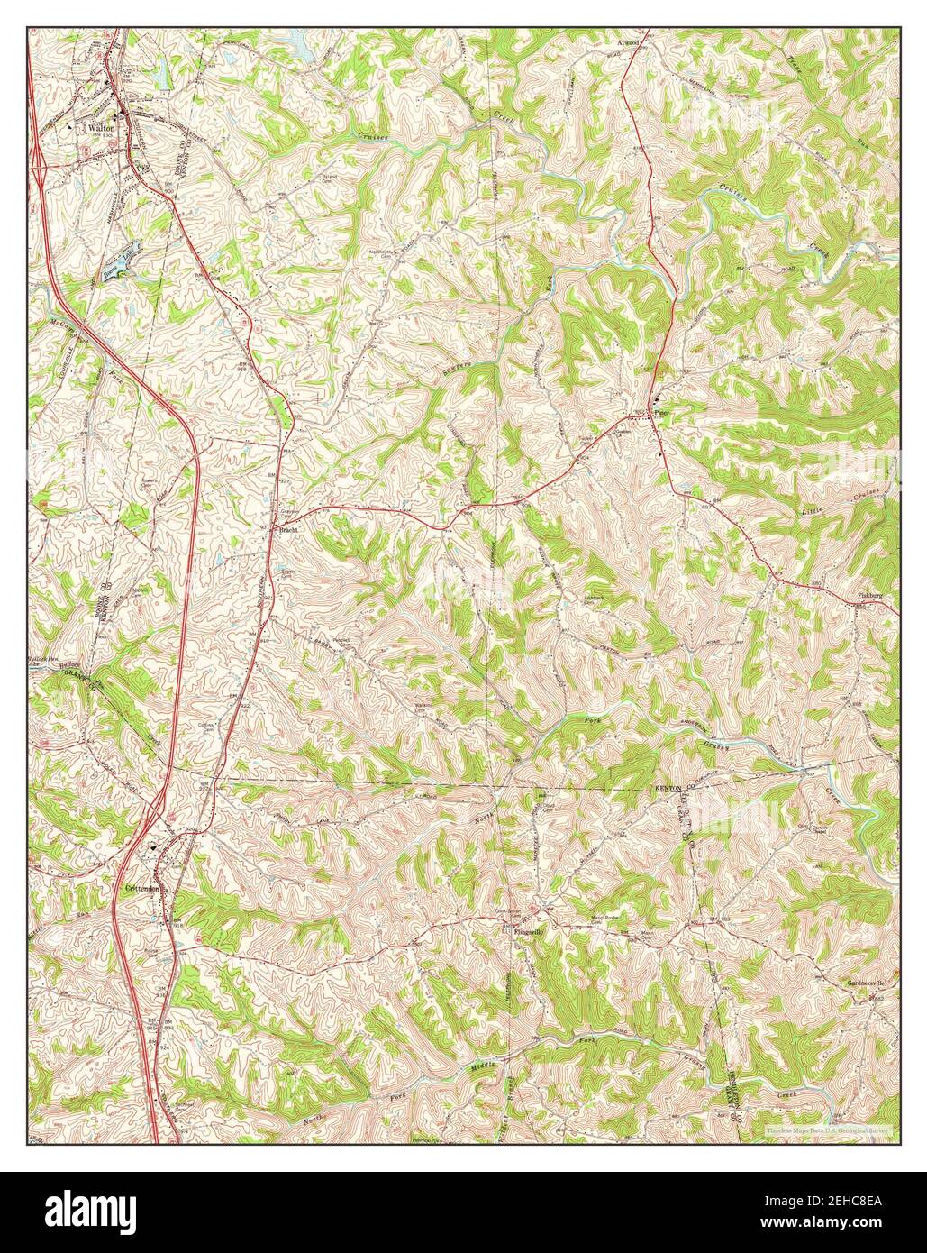 Walton, Kentucky, map 1961, 124000, United States of America by