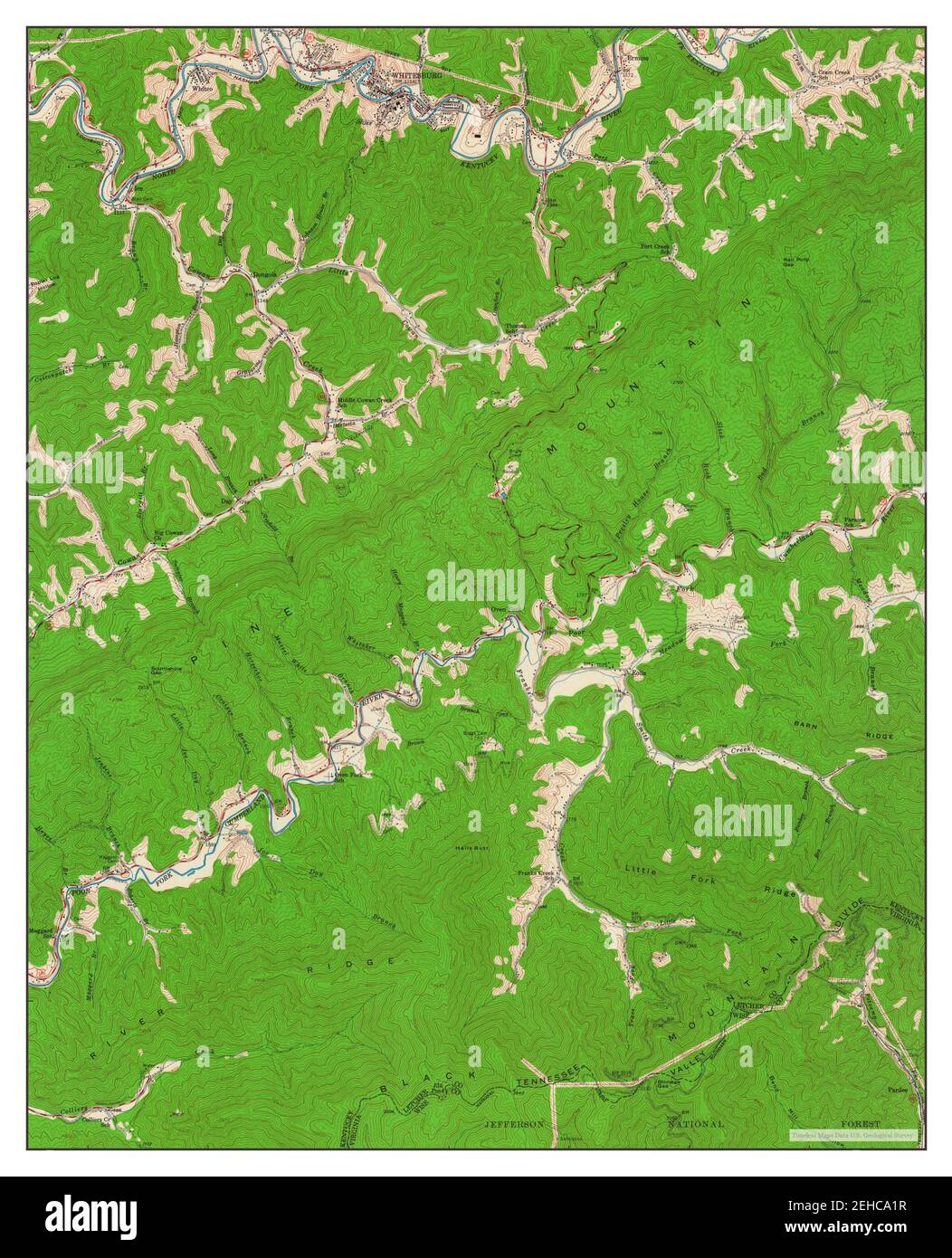 Whitesburg, Kentucky, map 1954, 124000, United States of America by Timeless Maps, data U.S