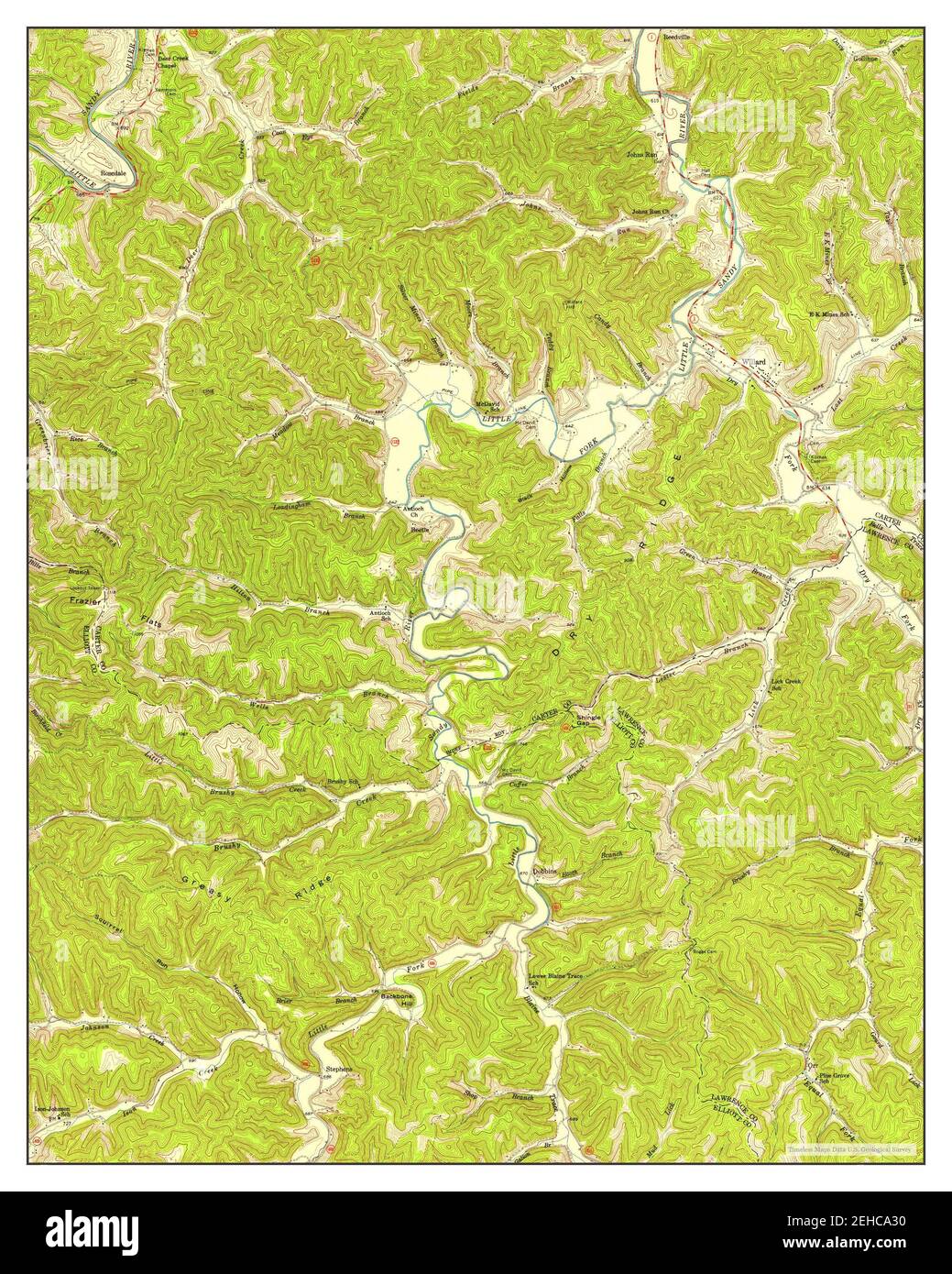 Willard, Kentucky, map 1953, 124000, United States of America by