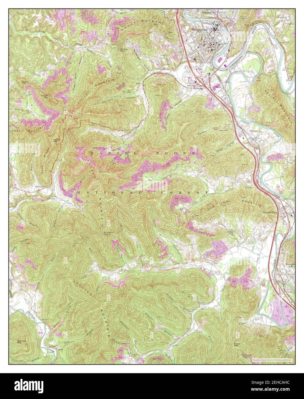 Williamsburg, Kentucky, map 1969, 124000, United States of America by Timeless Maps, data U.S