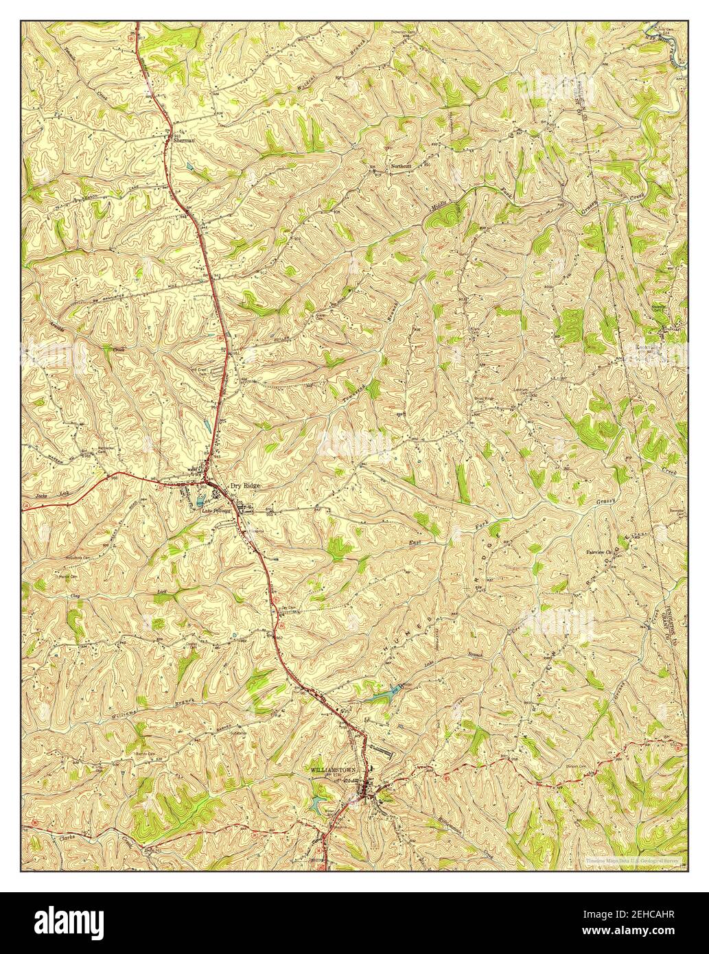 Williamstown, Kentucky, map 1950, 124000, United States of America by