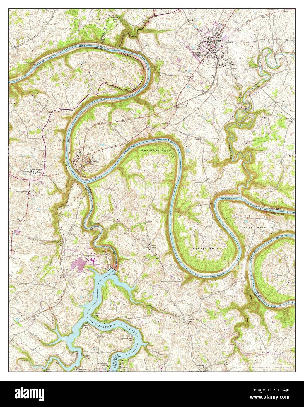 Wilmore, Kentucky, map 1952, 124000, United States of America by
