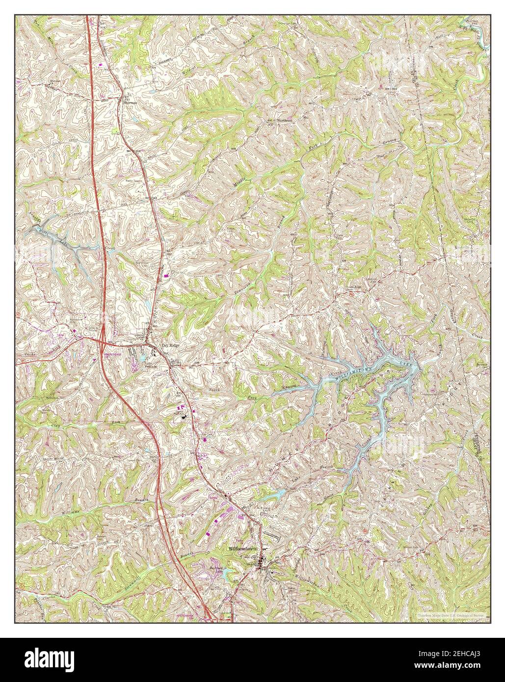 Williamstown, Kentucky, map 1961, 124000, United States of America by