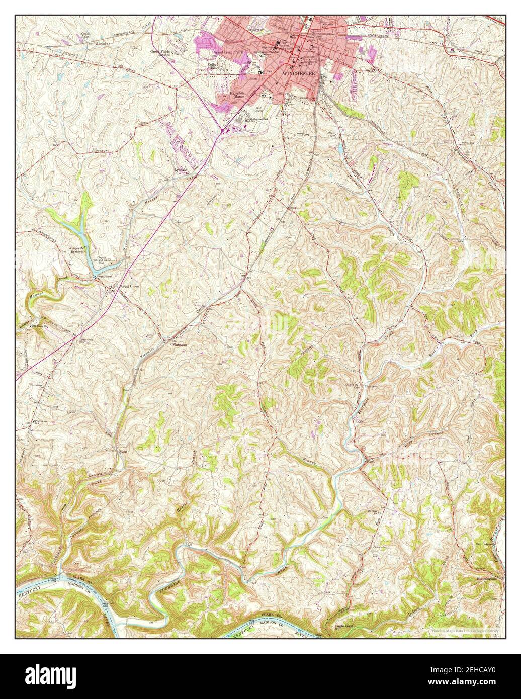 Winchester, Kentucky, map 1965, 124000, United States of America by