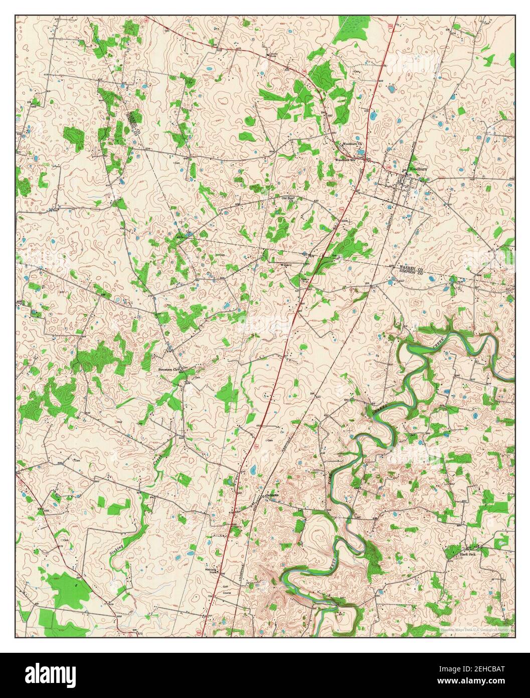 Woodburn, Kentucky, map 1951, 1:24000, United States of America by Timeless Maps, data U.S. Geological Survey Stock Photo