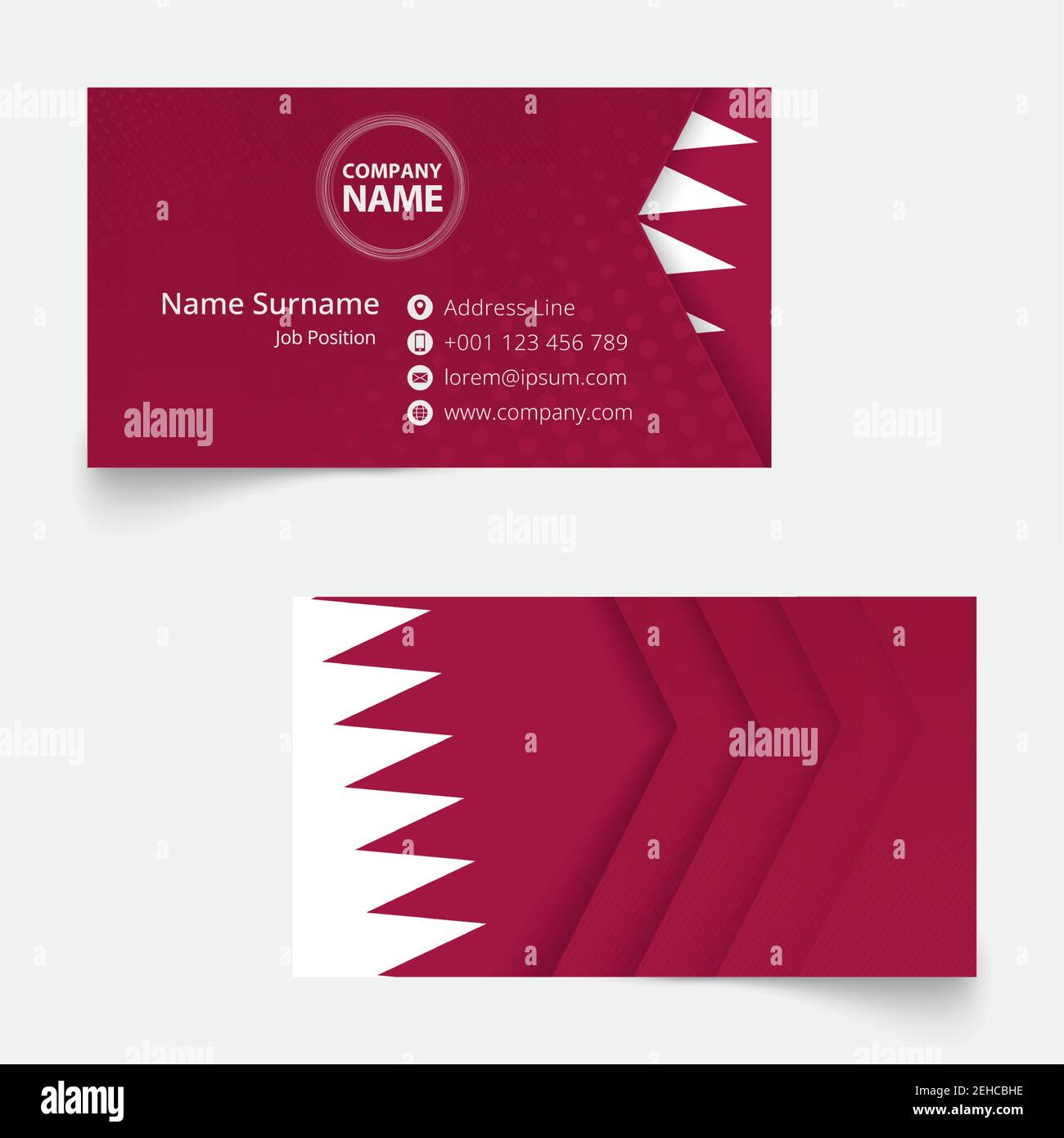Qatar Flag Business Card, standard size (90x50 mm) business card
